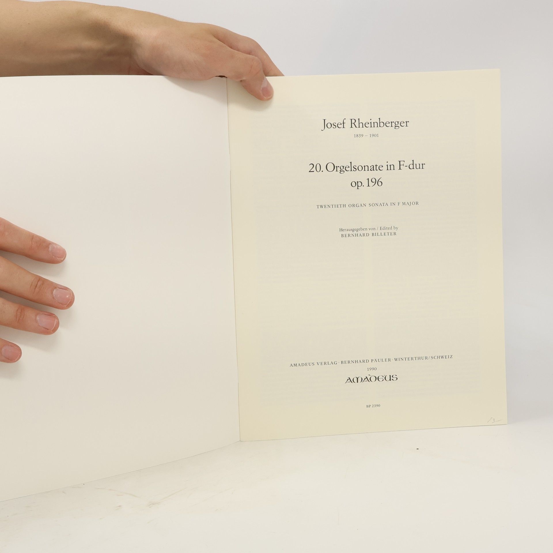 Josef Rheinberger 20. Orgelsonate in F-dur op. 196