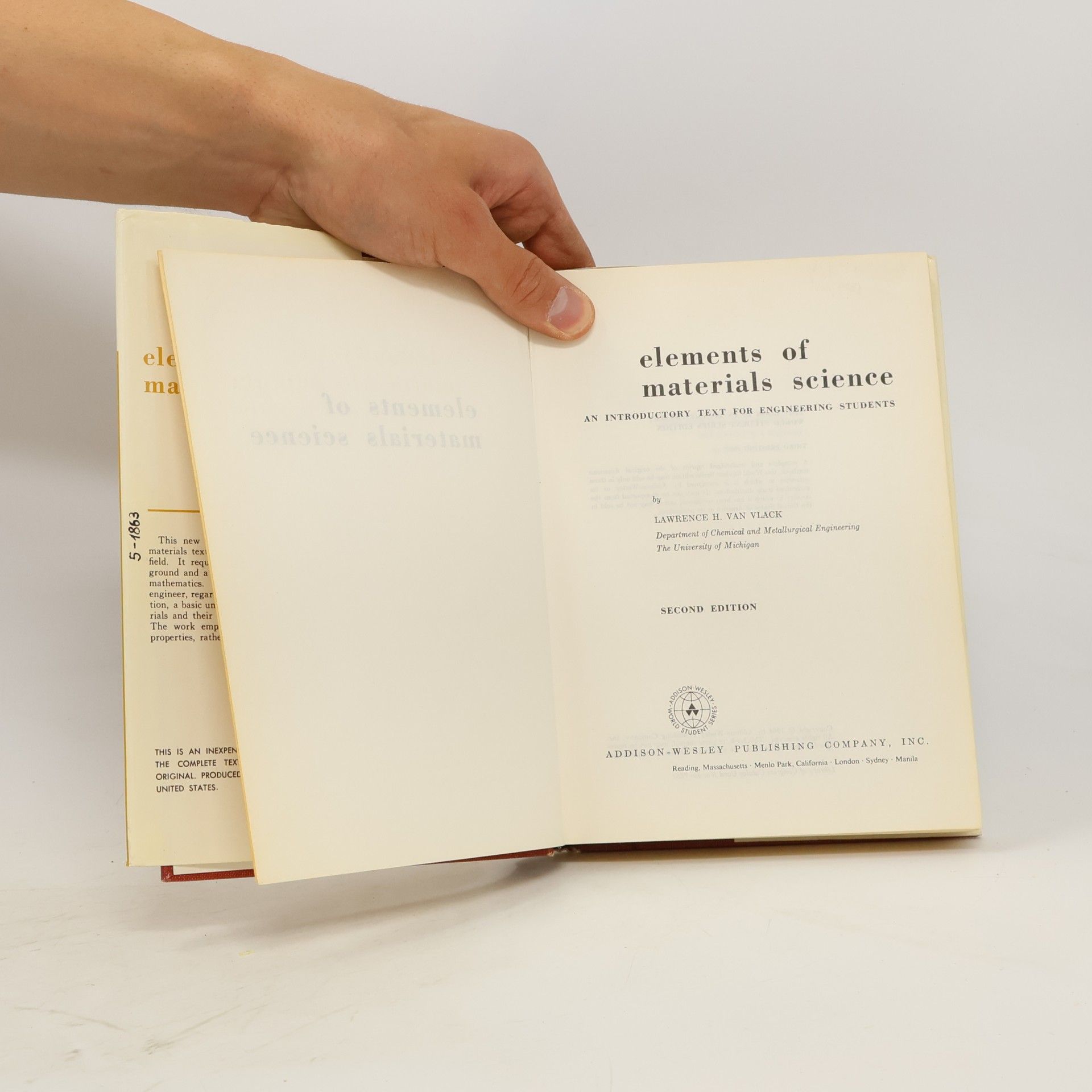Lawrence H. Van Vlack Elements of Materials Science