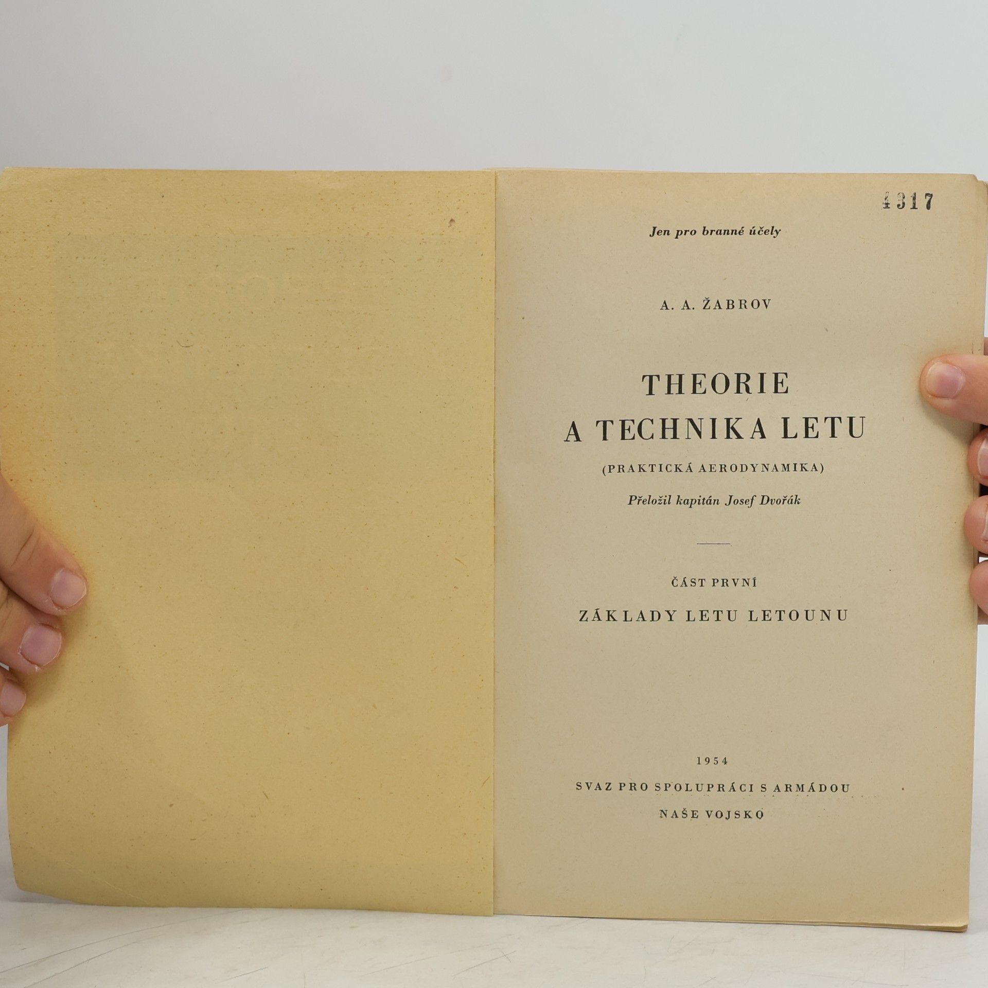 A. A. Žabrov Theorie a technika letu I. Základy letu letounů