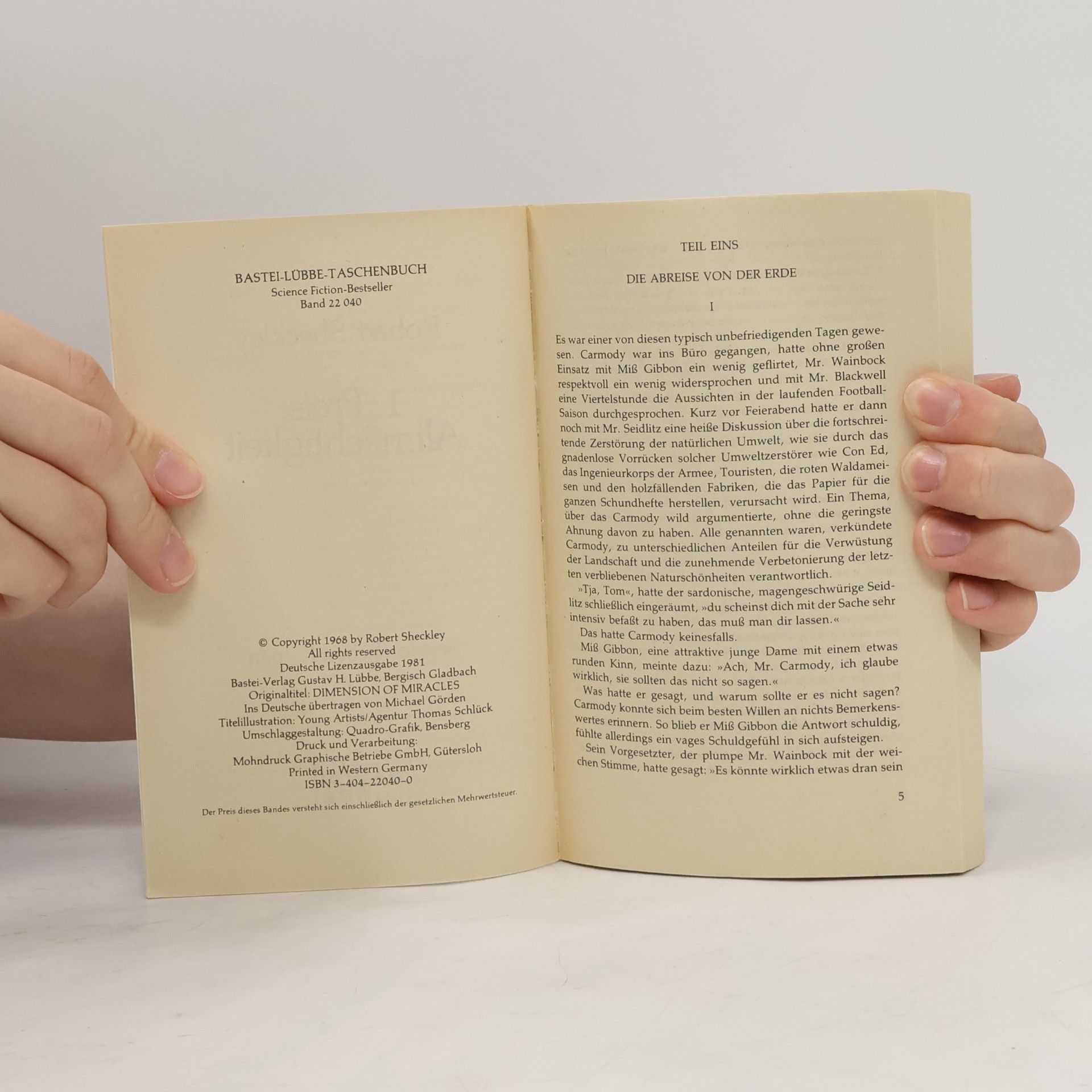 Robert Sheckley 1. Preis. Allmächtigkeit