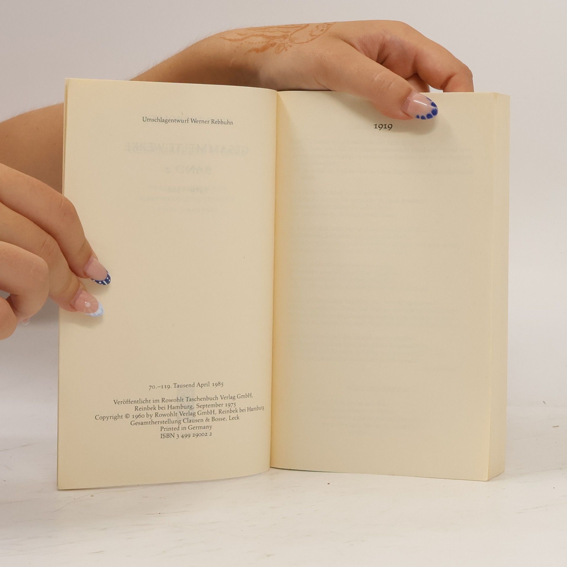 Kurt Tucholsky Gesammelte Werke II. 1919 - 1920.