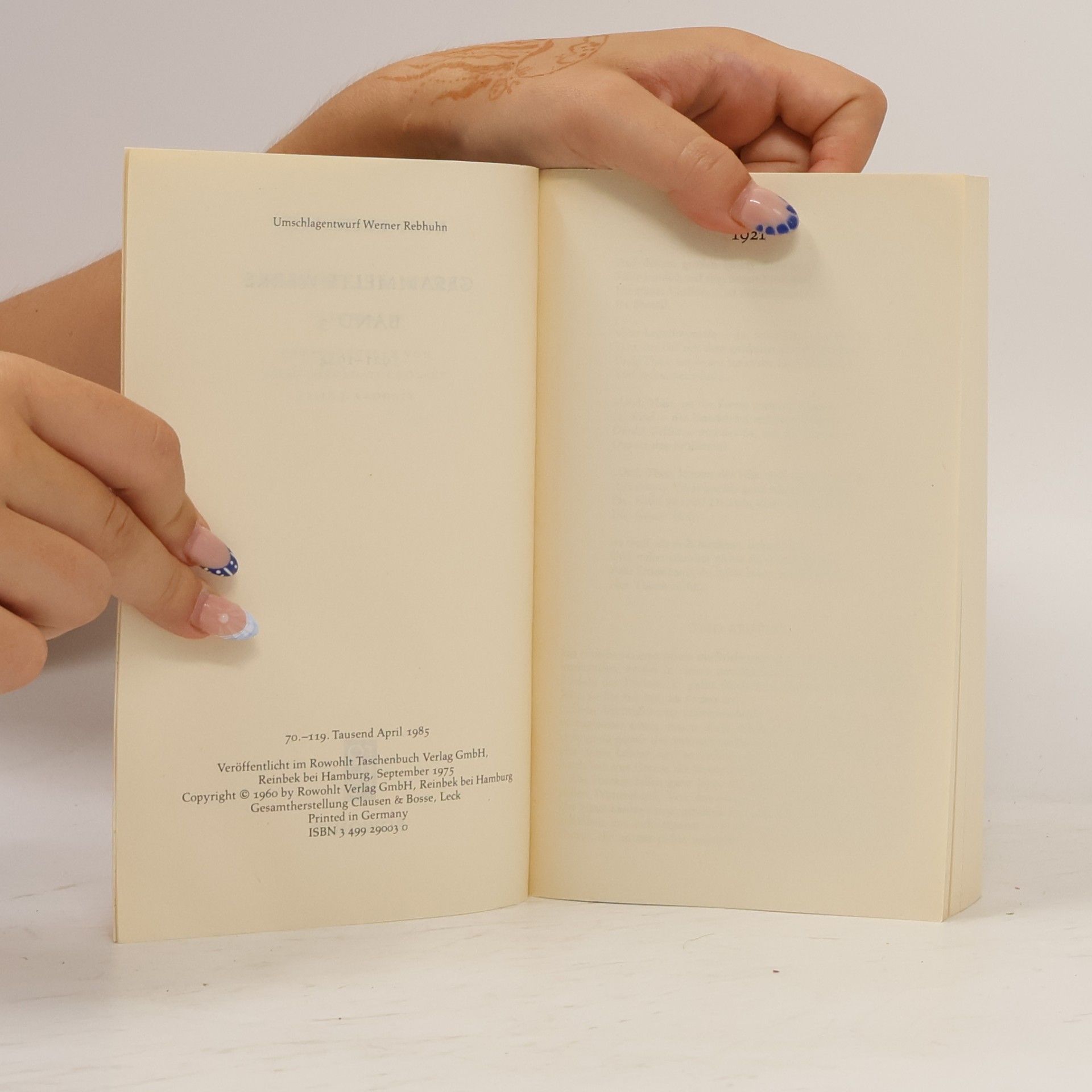 Kurt Tucholsky Gesammelte Werke III. 1921 - 1924.