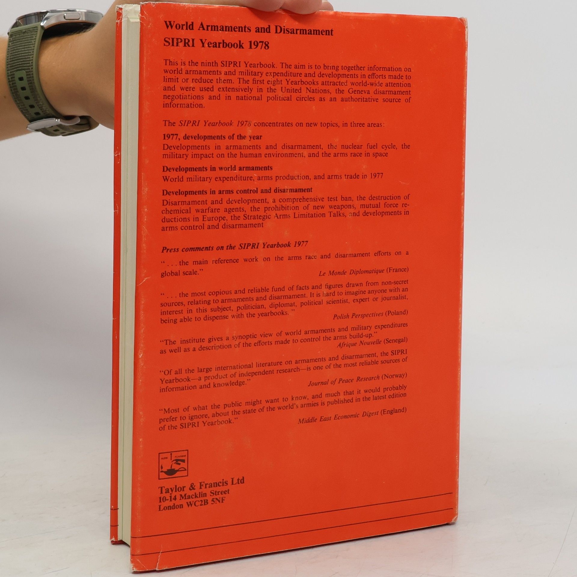 Stockholm International Peace Research Institute Staff SIPRI Yearbook - 1978: World Armaments and Disarmament