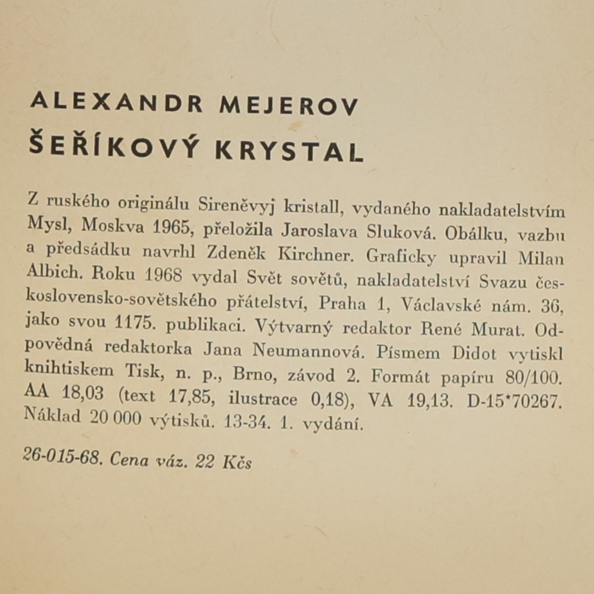 Aleksandr Aleksandrovič Mejerov Šeříkový krystal