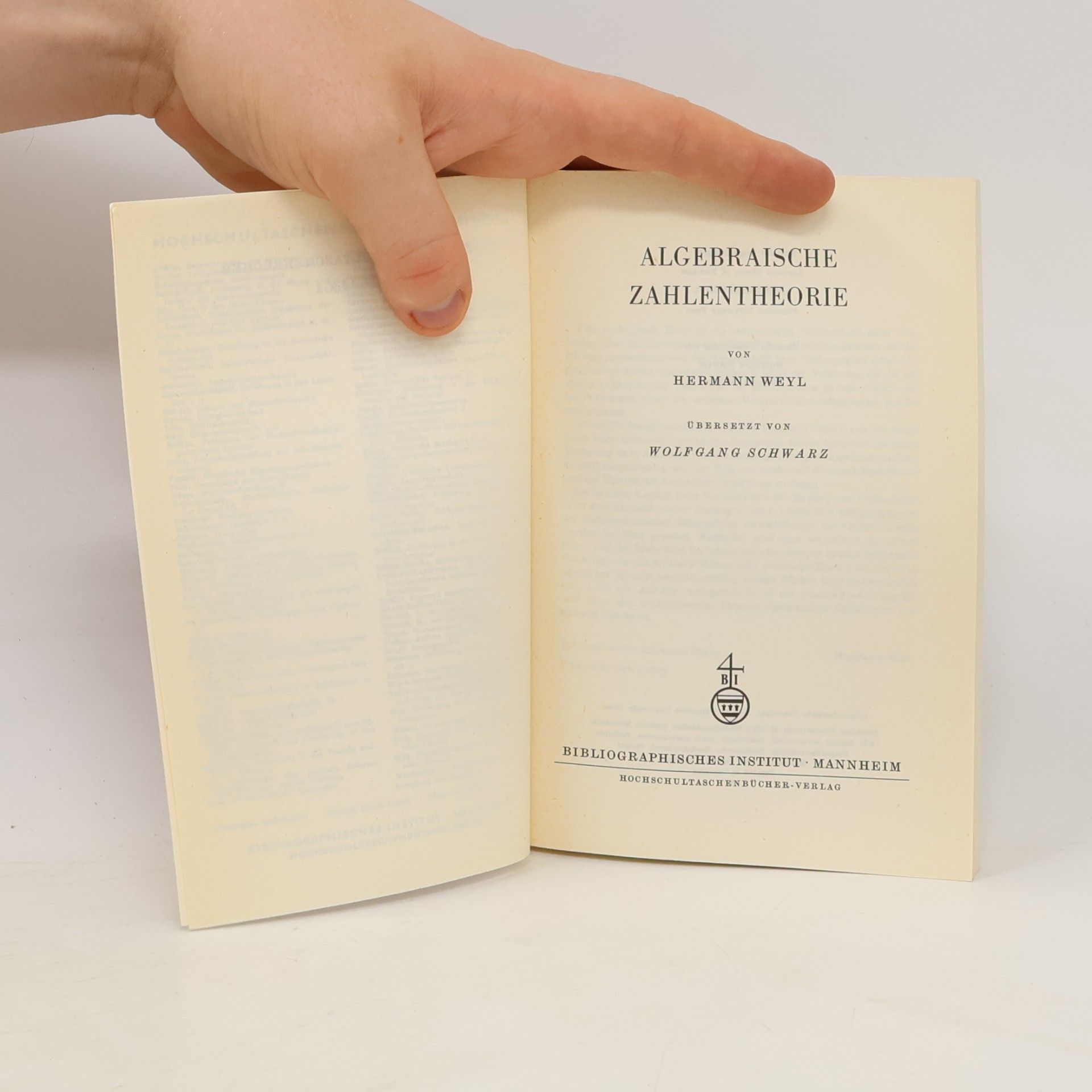 Hermann Weyl Algebraische Zahlentheorie