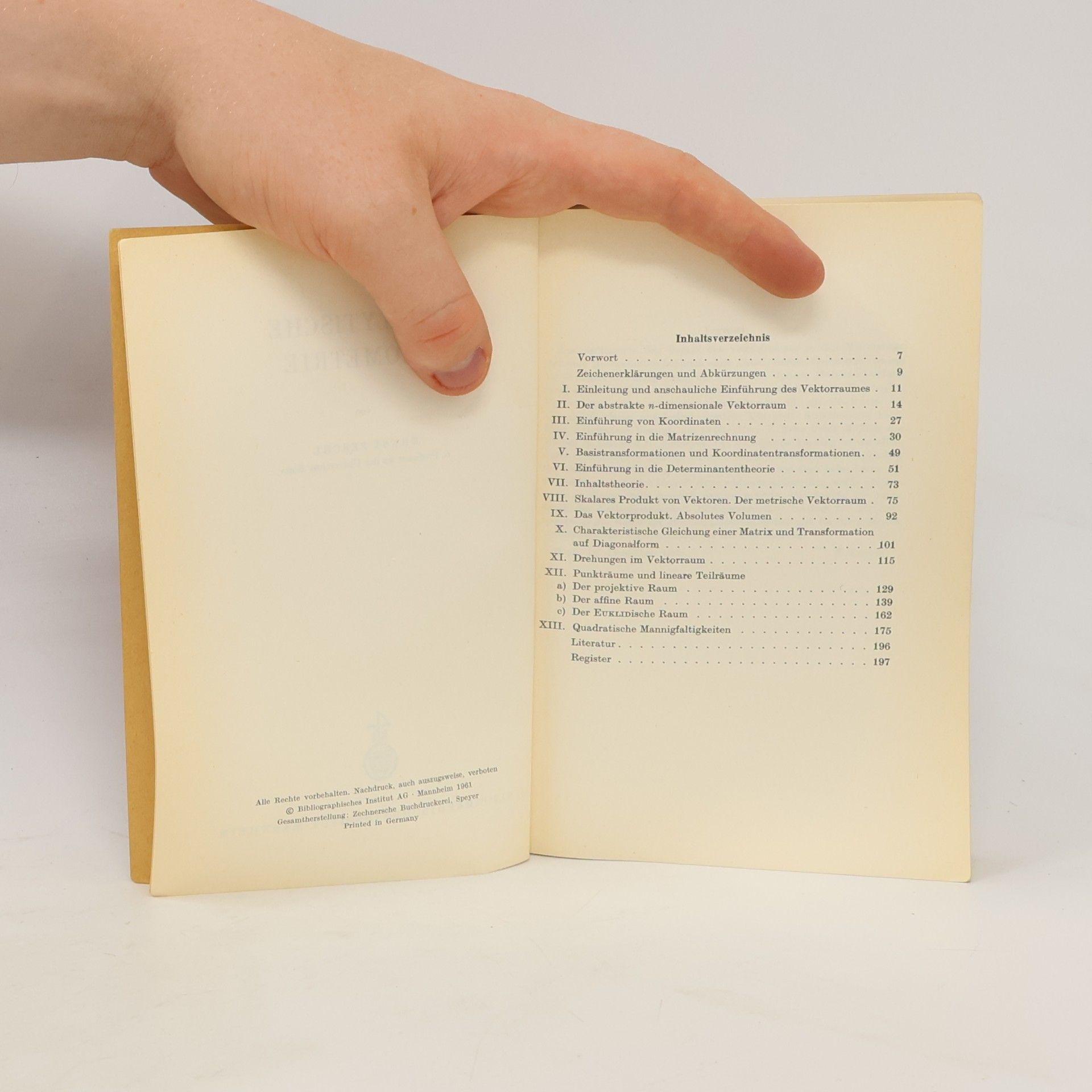 Ernst Peschl Analytische Geometrie