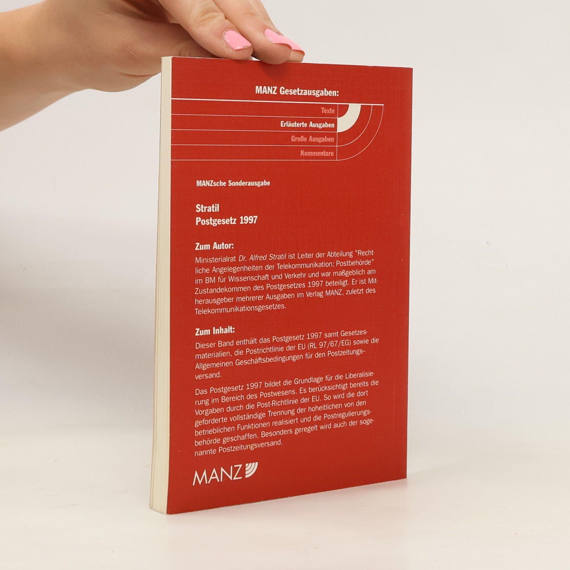 Alfred Stratil Postgesetz 1997 - MANZsche Sonderausgabe