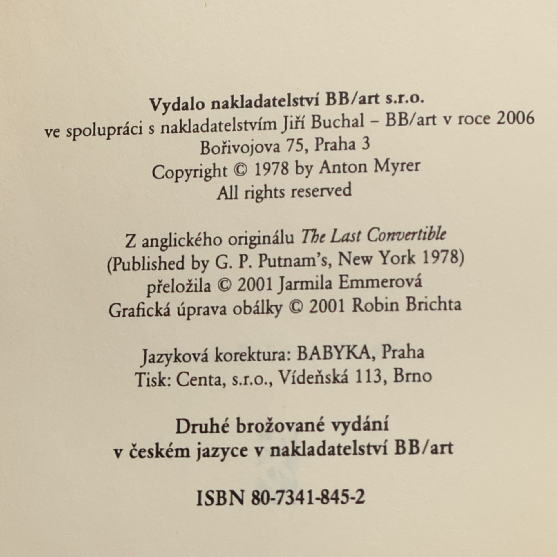 Anton Myrer Poslední kabriolet