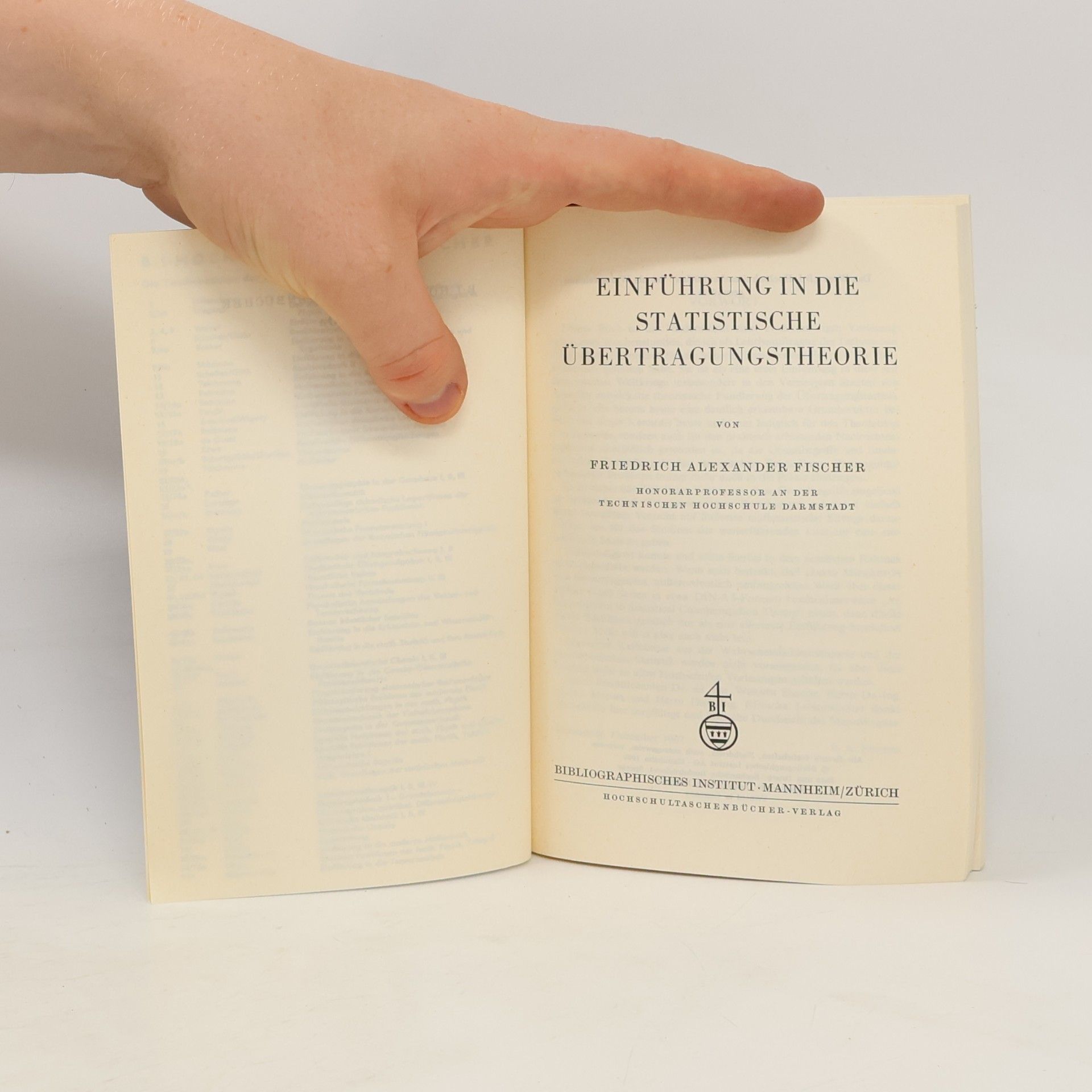 Friedrich A. Fischer Einführung in die statistische Übertragungstheorie