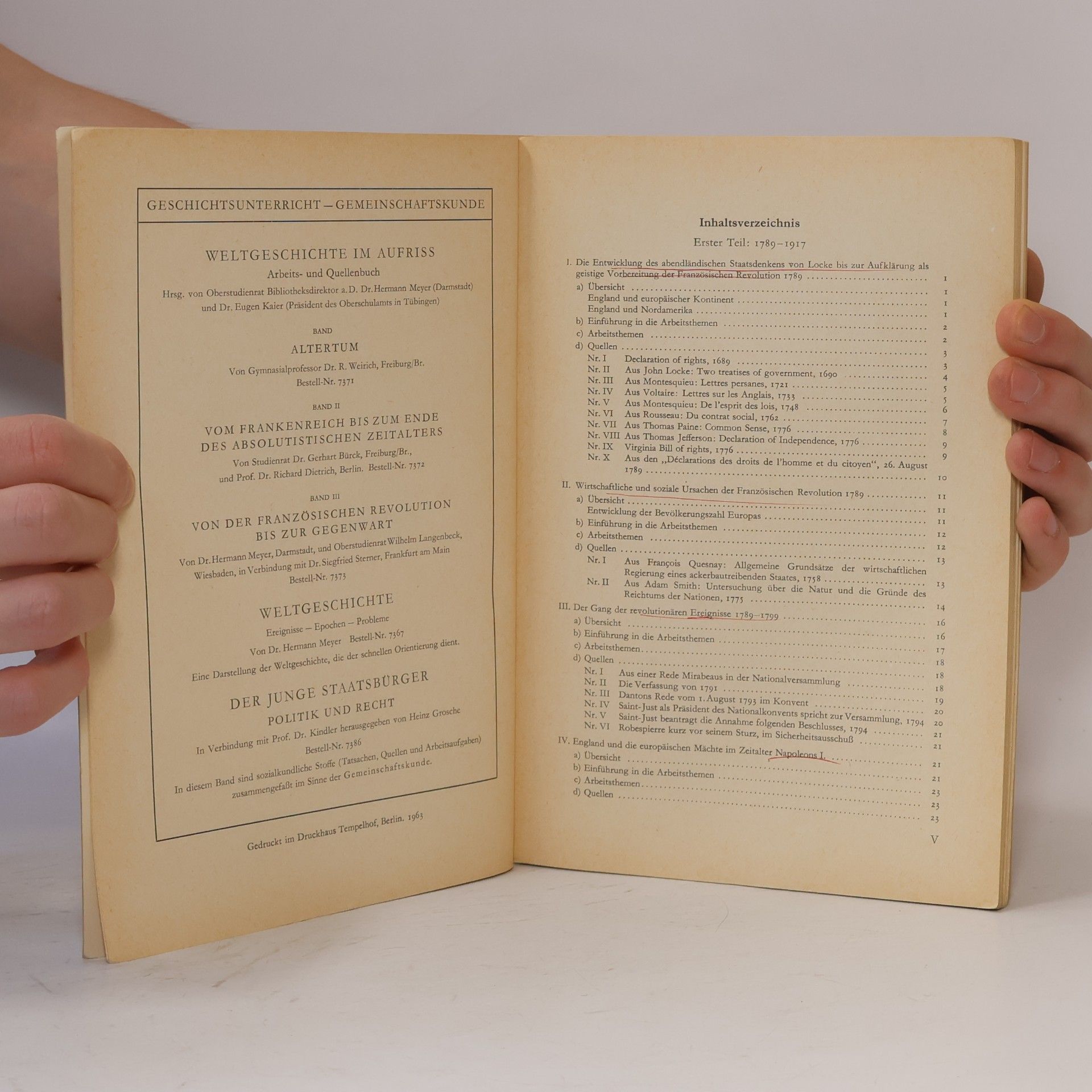 Collectif d'auteurs Weltgeschichte im Aufriss. Arbeits und Quellenbuch III