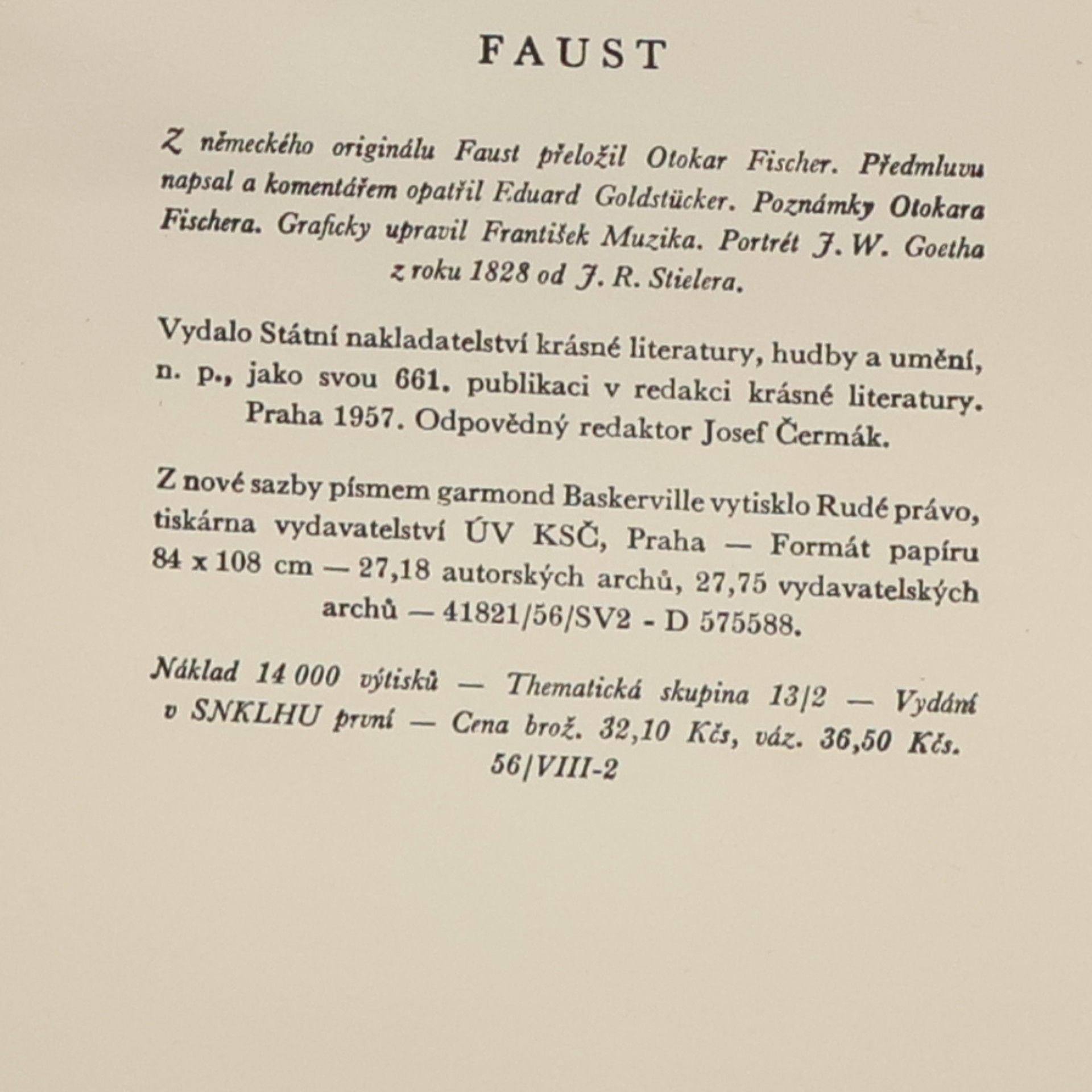 Johann Wolfgang von Goethe Faust