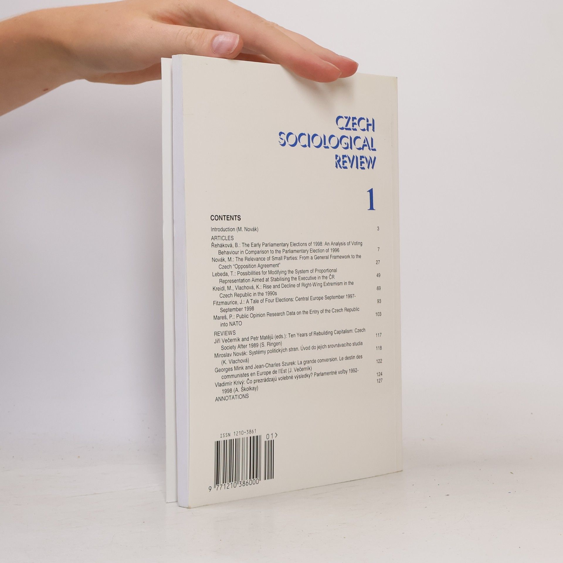 Kolektiv autorů Czech Sociological Review 1, VIII.