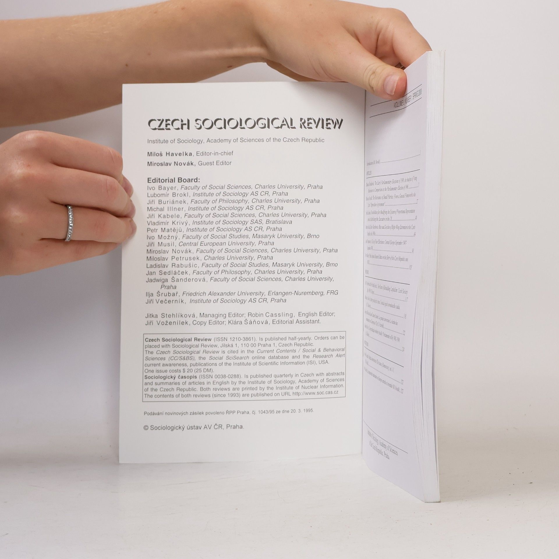 Kolektiv autorů Czech Sociological Review 1, VIII.