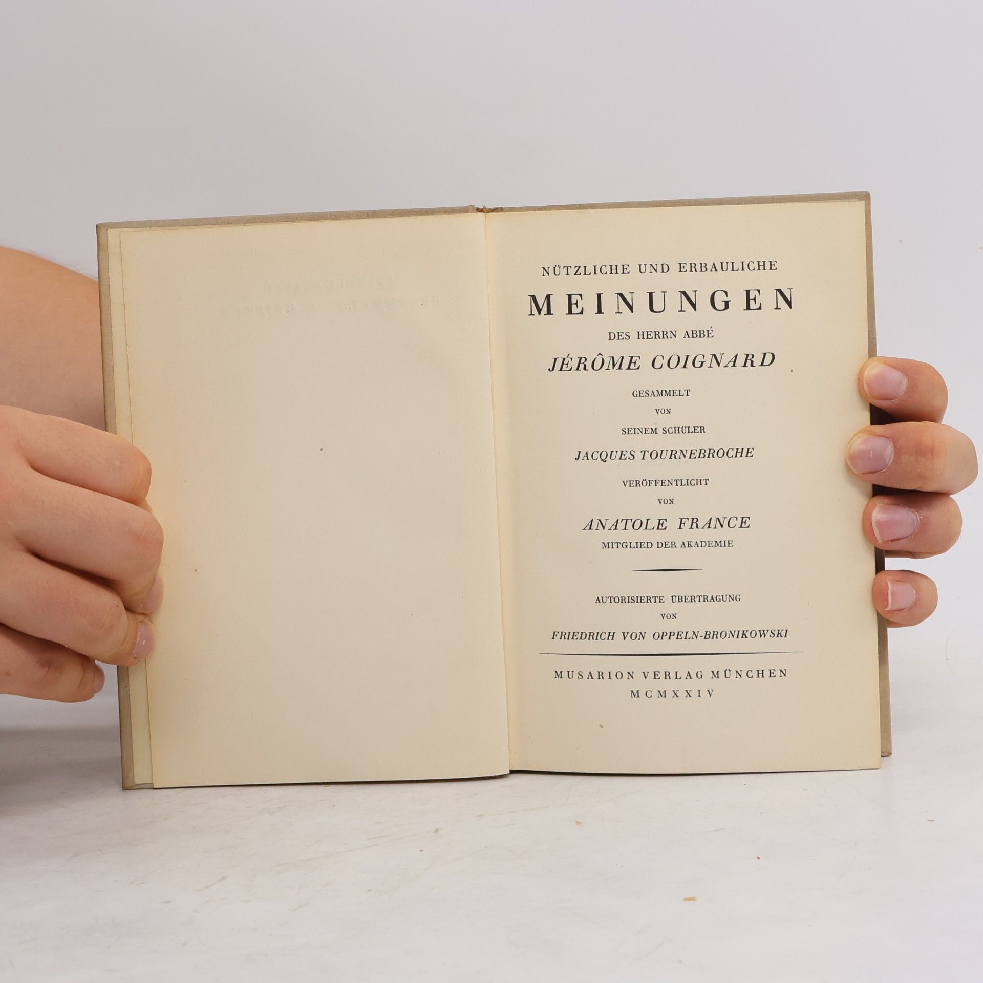 Anatole France Die Meinungen des Abbé Coignard