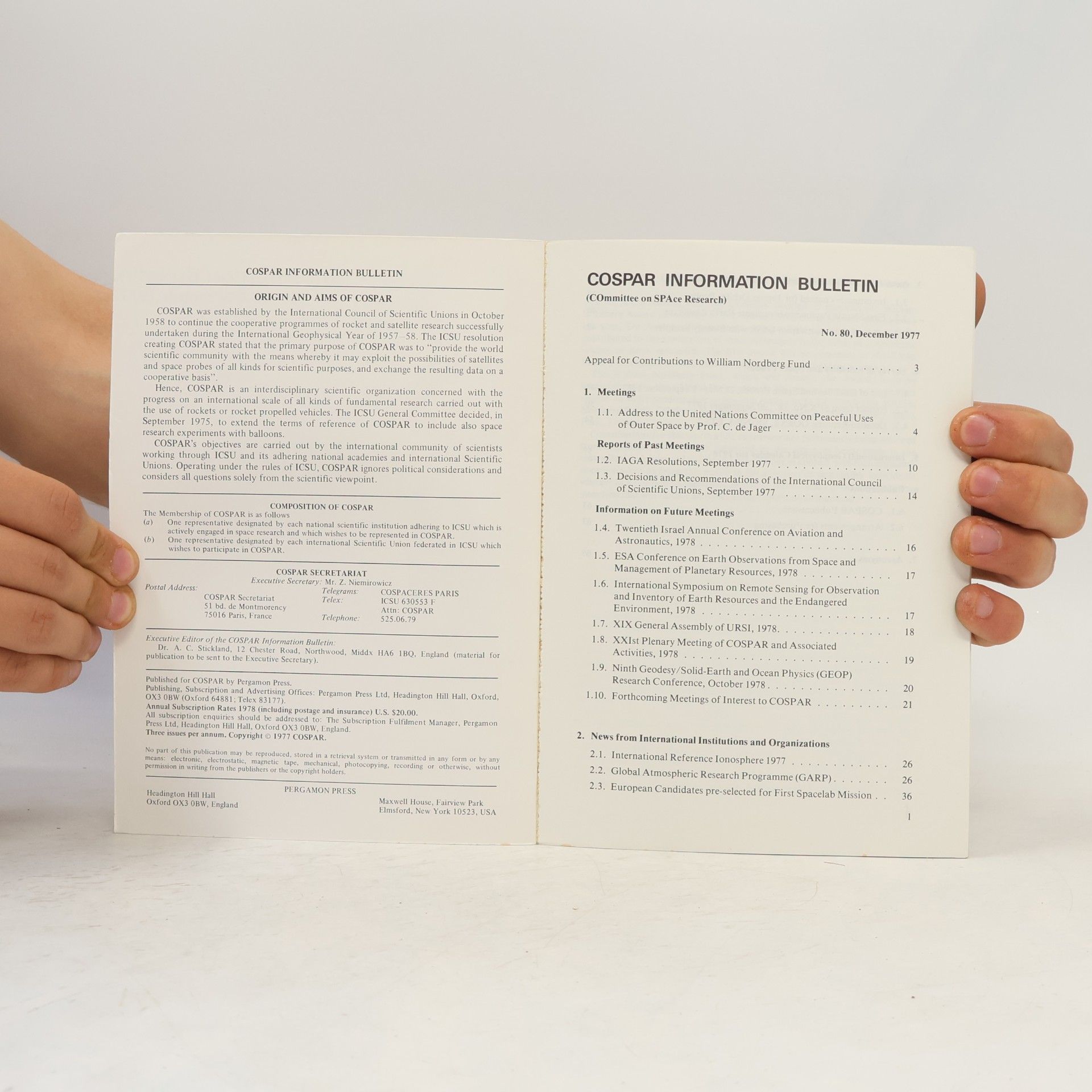 Various authors COSPAR Information Bulletin 80