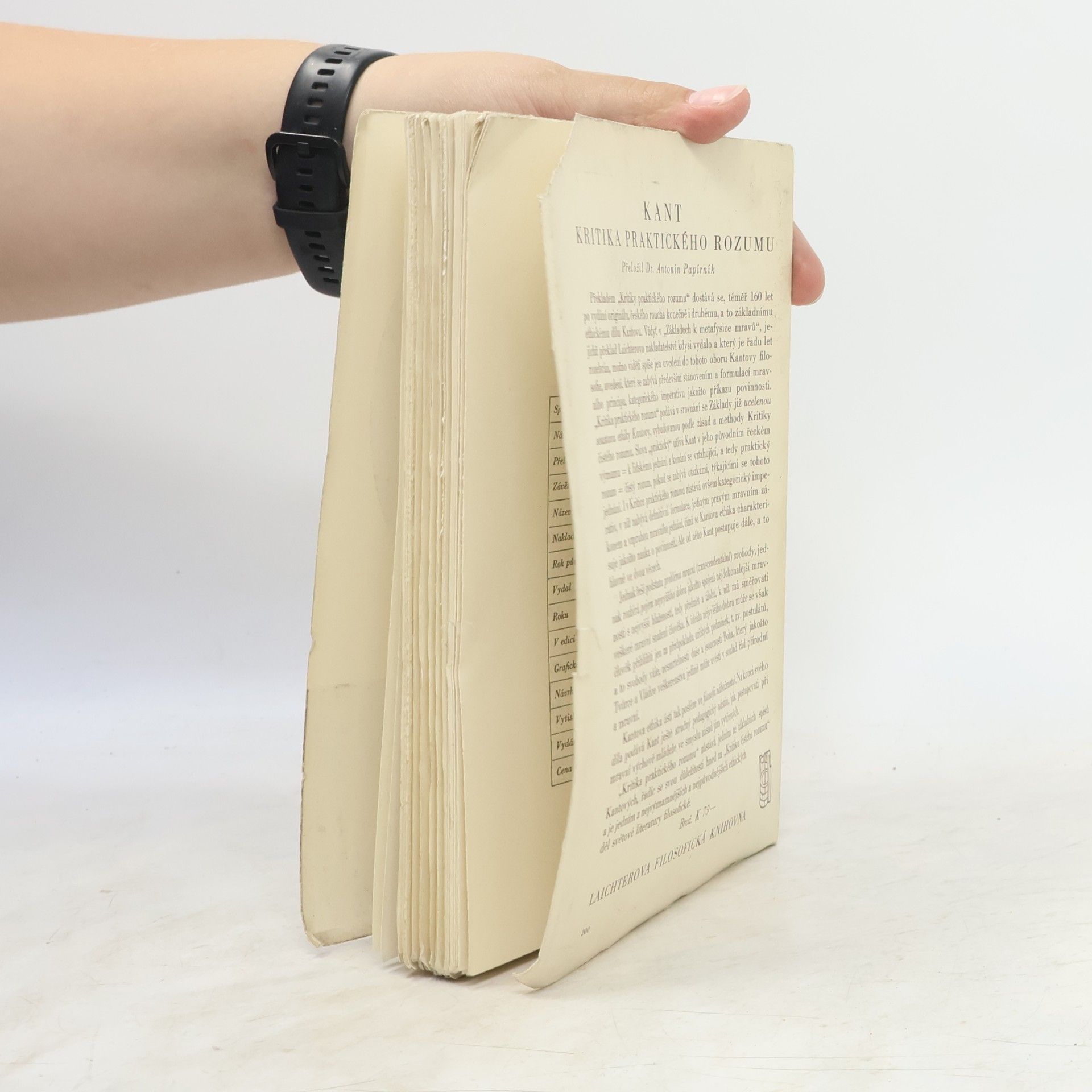 Immanuel Kant Kritika praktického rozumu
