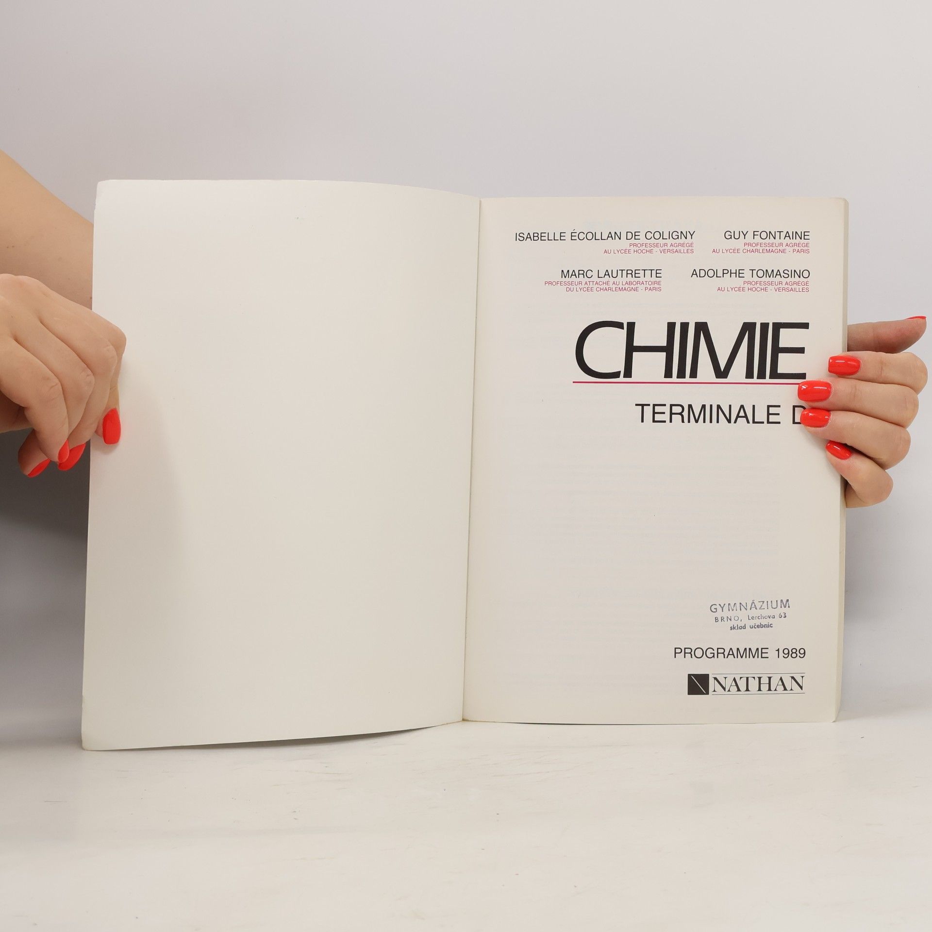 Isabelle Écollan de Cougny Chimie terminale D