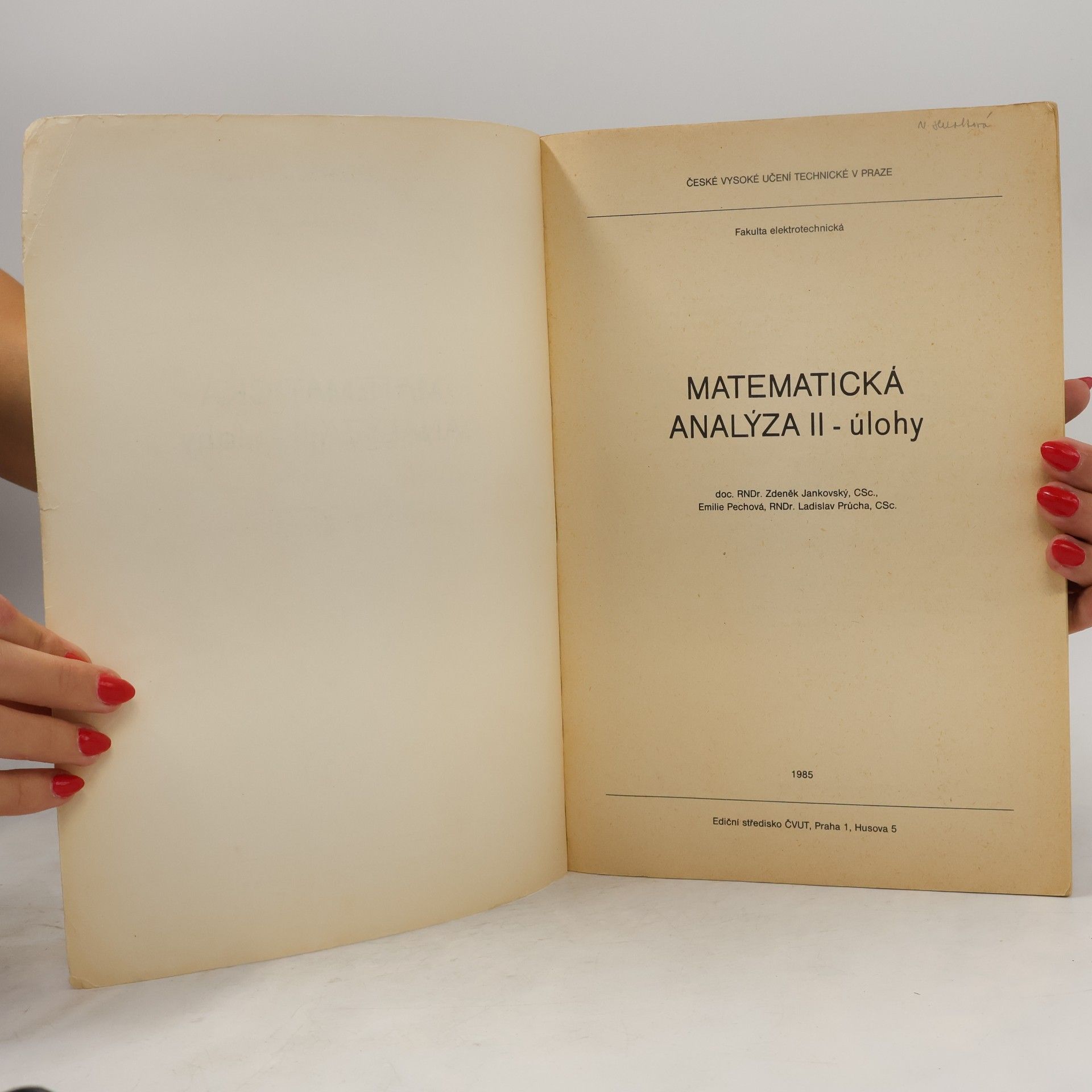 Zdeněk Jankovský Matematická analýza II. Úlohy