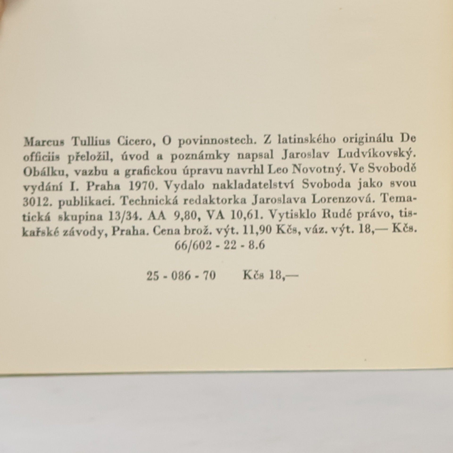 Marcus Tullius Cicero O povinnostech
