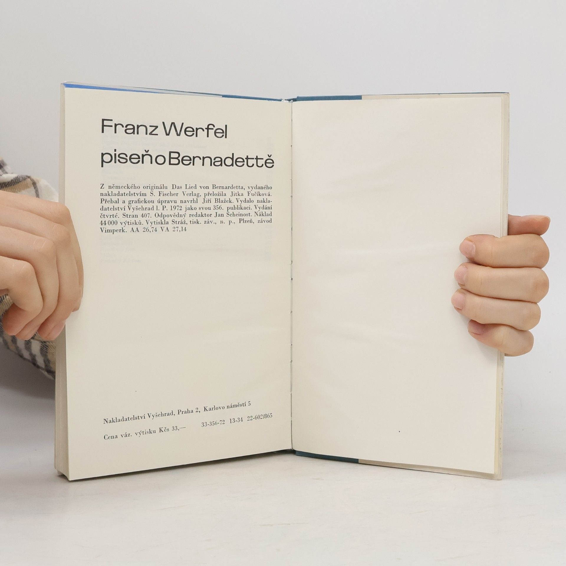 Franz Werfel Píseň o Bernadettě
