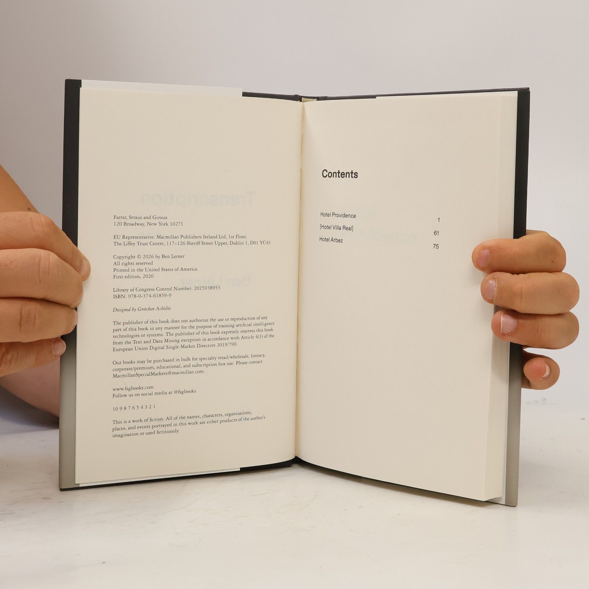 Ben Lerner Transcription: A Novel