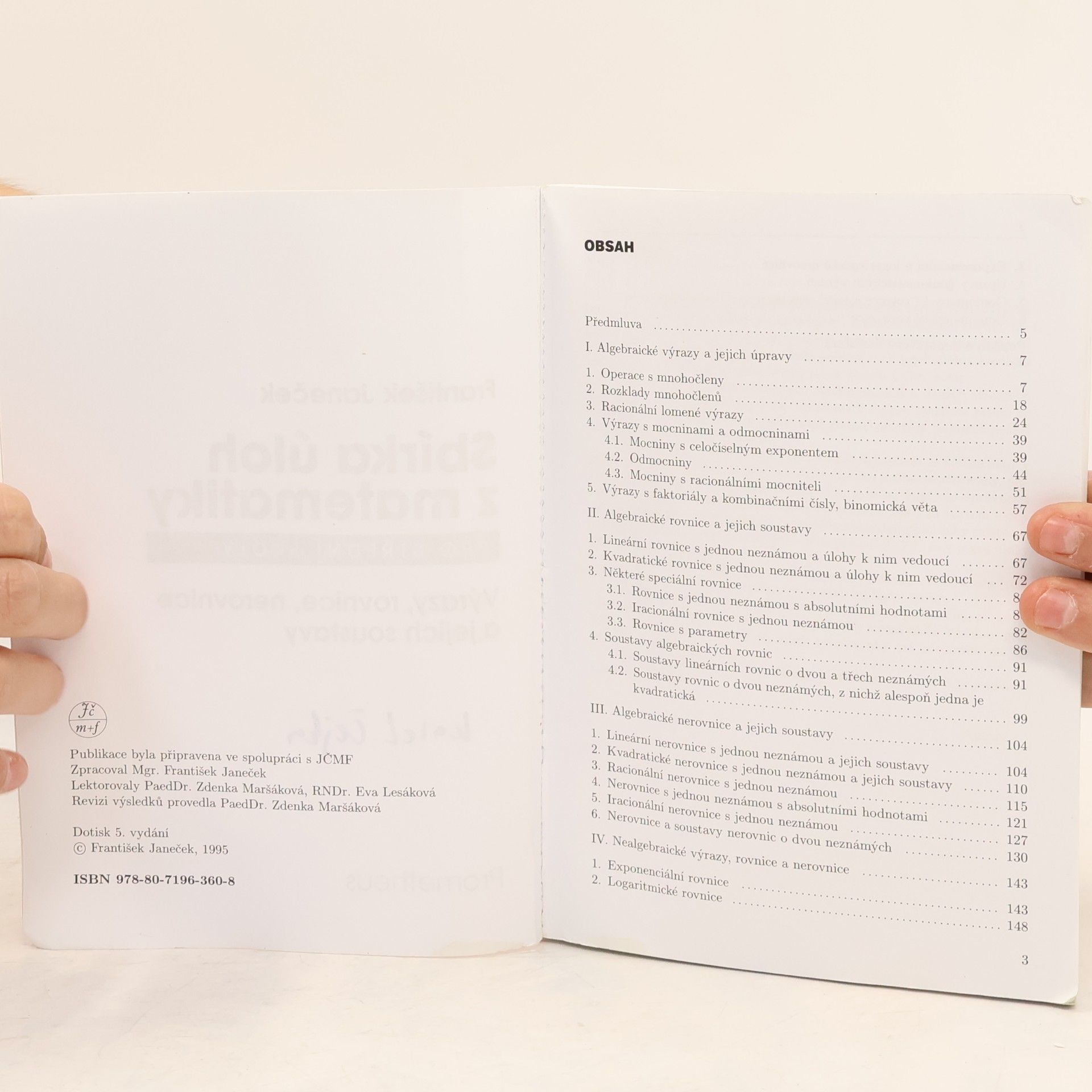 František Janeček Sbírka úloh z matematiky pro střední školy