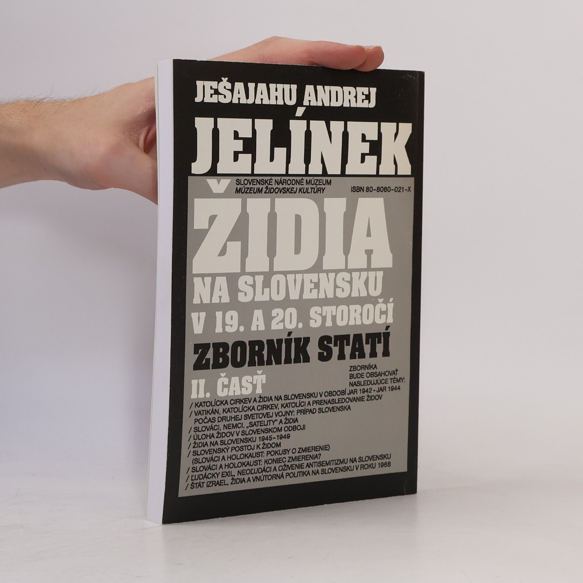 Ješajahu Andrej Jelínek Židia na Slovensku v 19. a 20. storočí : zborník statí 1