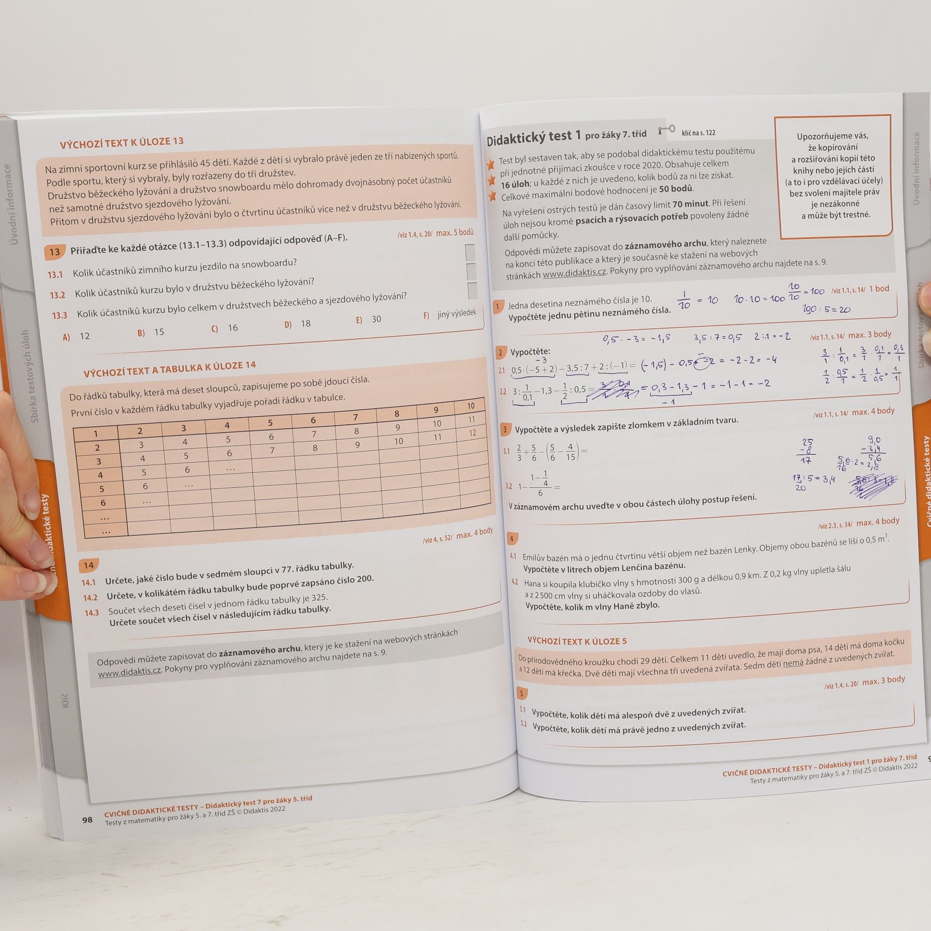 Magda Králová Testy 2023-2024 z matematiky pro žáky 5. a 7. tříd ZŠ