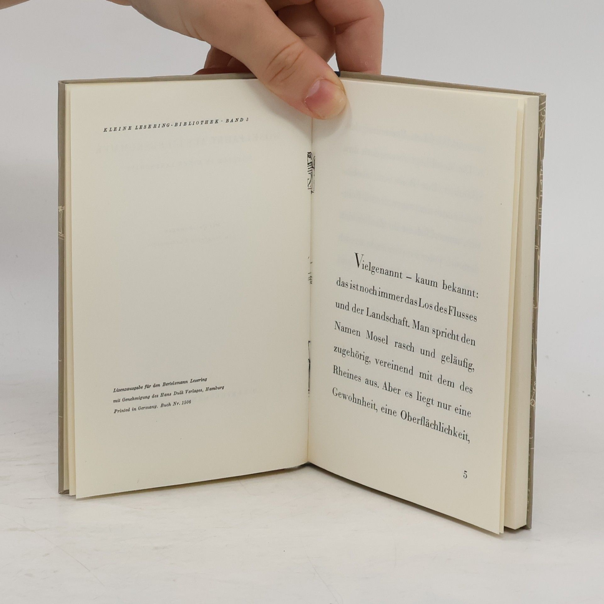 Rudolf Georg Binding Moselfahrt aus Liebeskummer