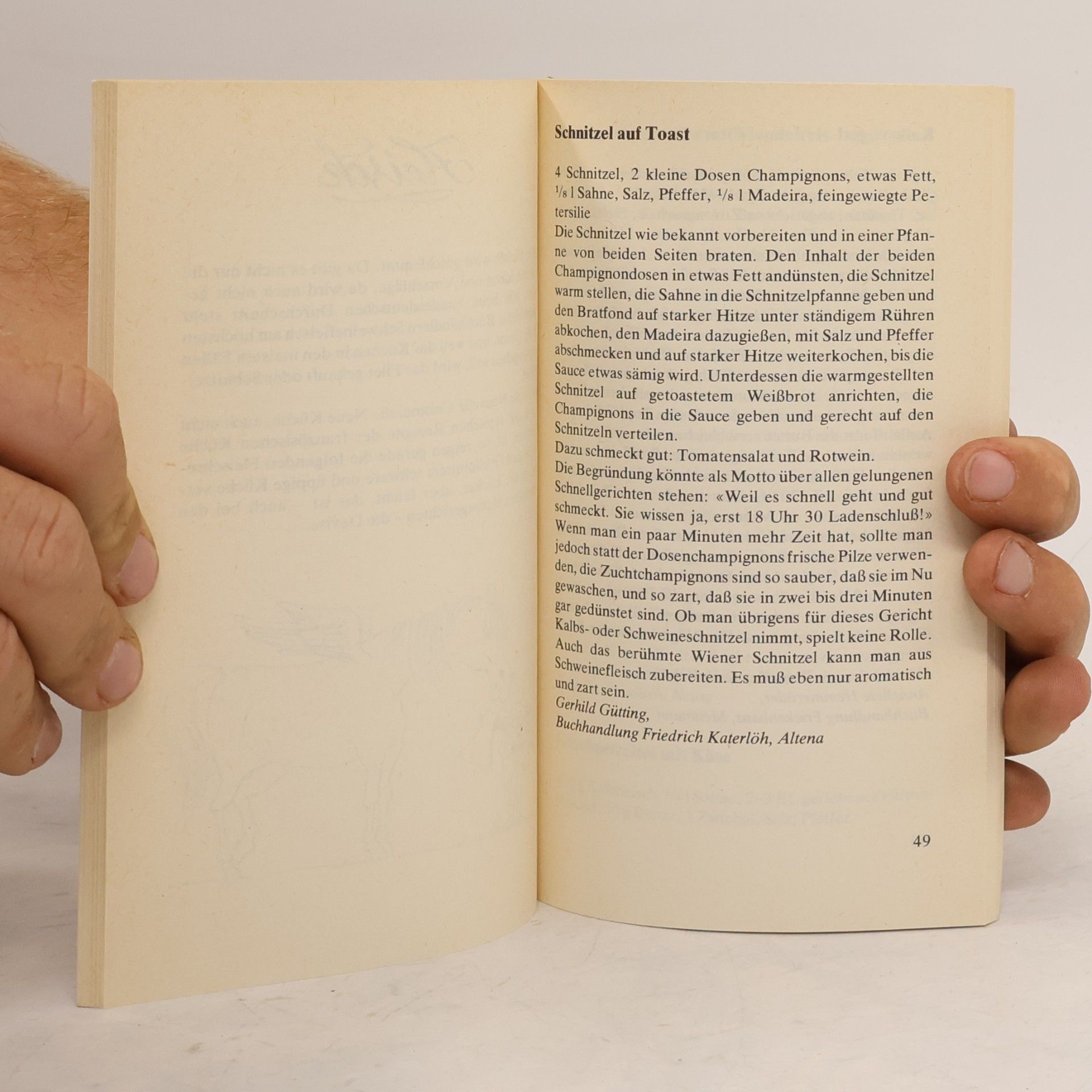Sybil Schönfeldt Buchhändlers Leibgericht
