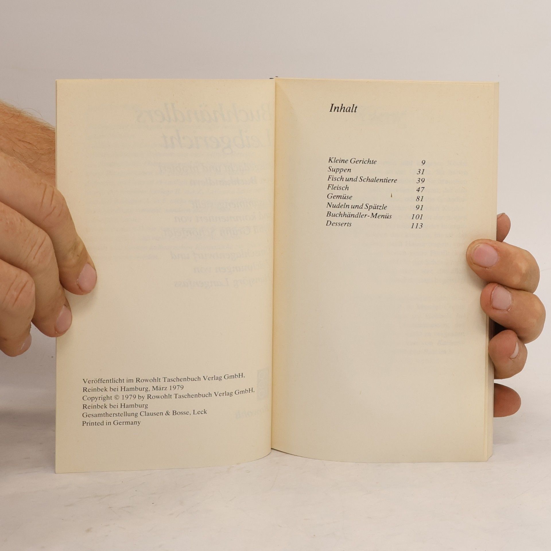 Sybil Schönfeldt Buchhändlers Leibgericht