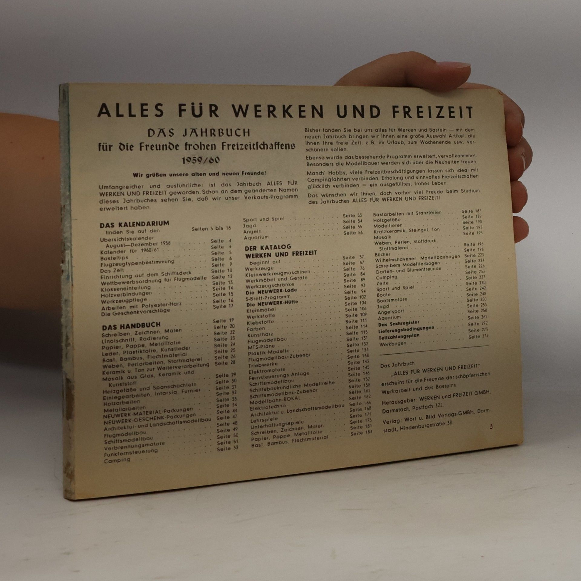 kolektiv Das Jahrbuch 1959/60 für die Freunde freien Freizeitschaffens