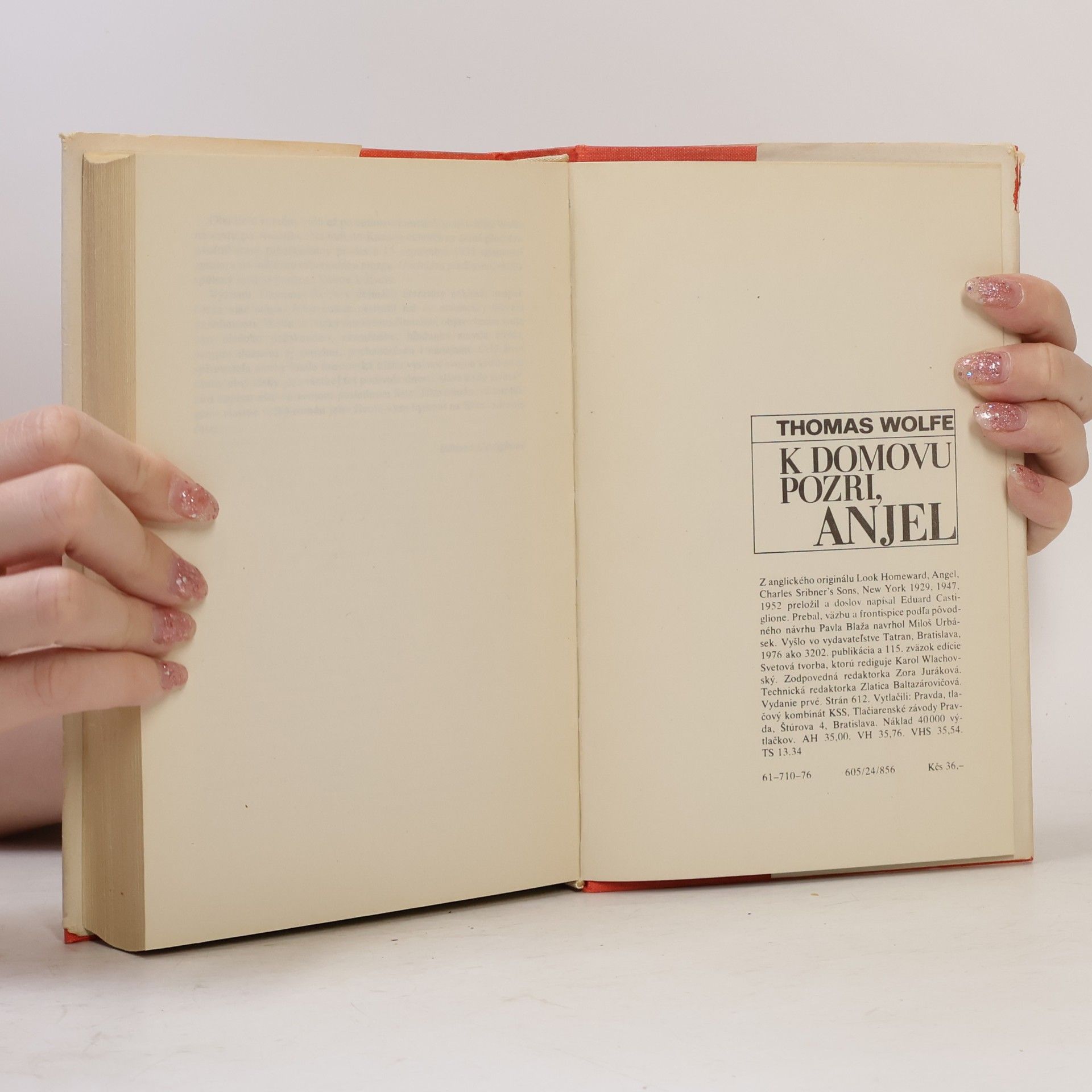 Thomas Clayton Wolfe K domovu pozri, anjel