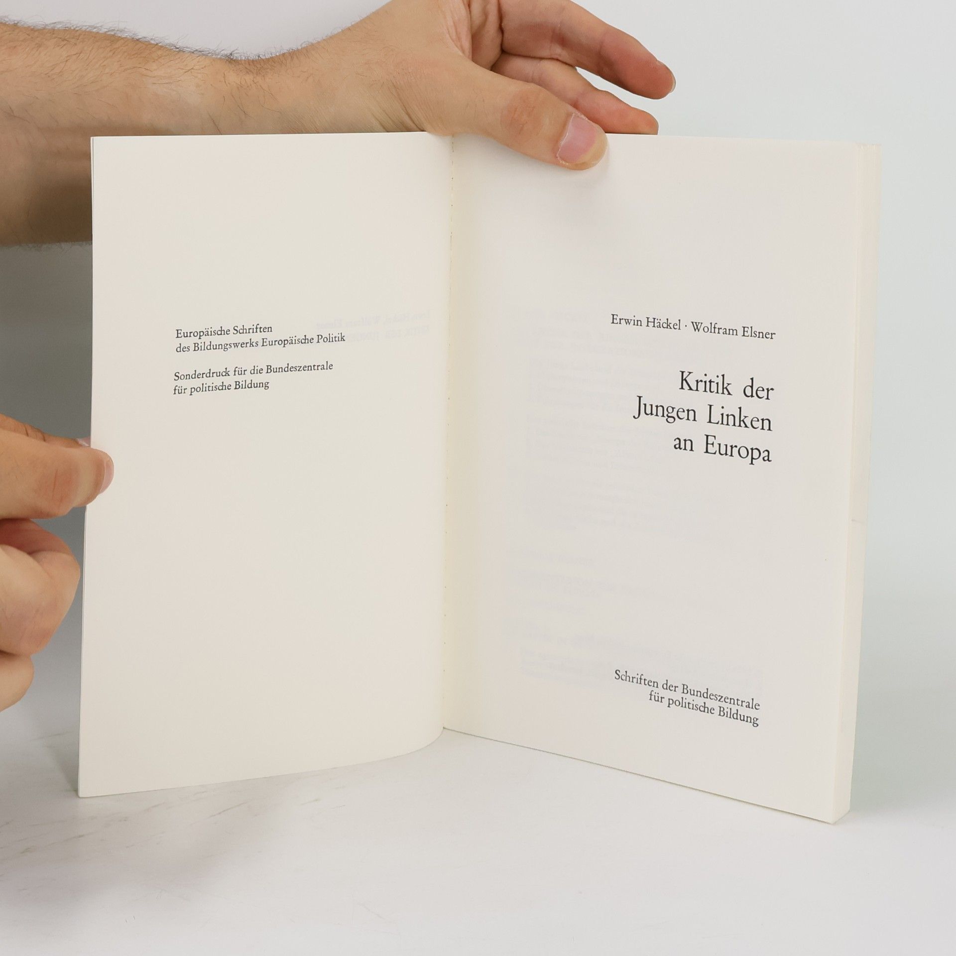 Erwin Häckel Kritik der Jungen Linken an Europa