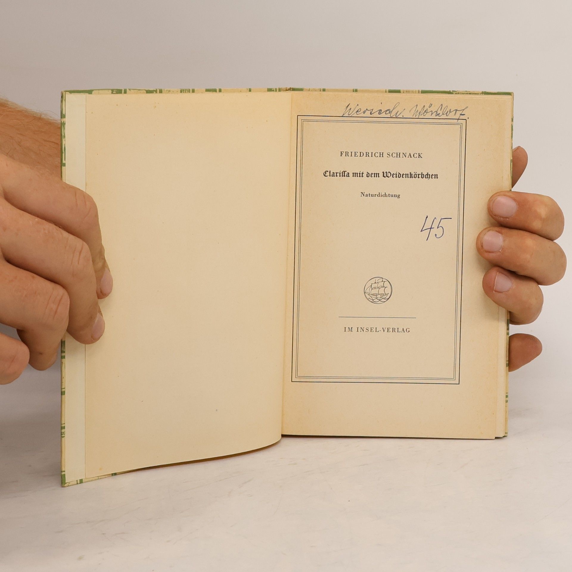 Friedrich Schnack Clarissa mit dem Weidenkörbchen