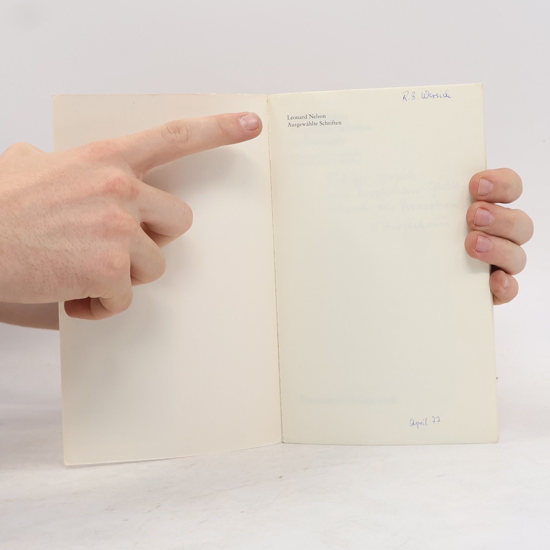 Leonard Nelson Ausgewählte Schriften