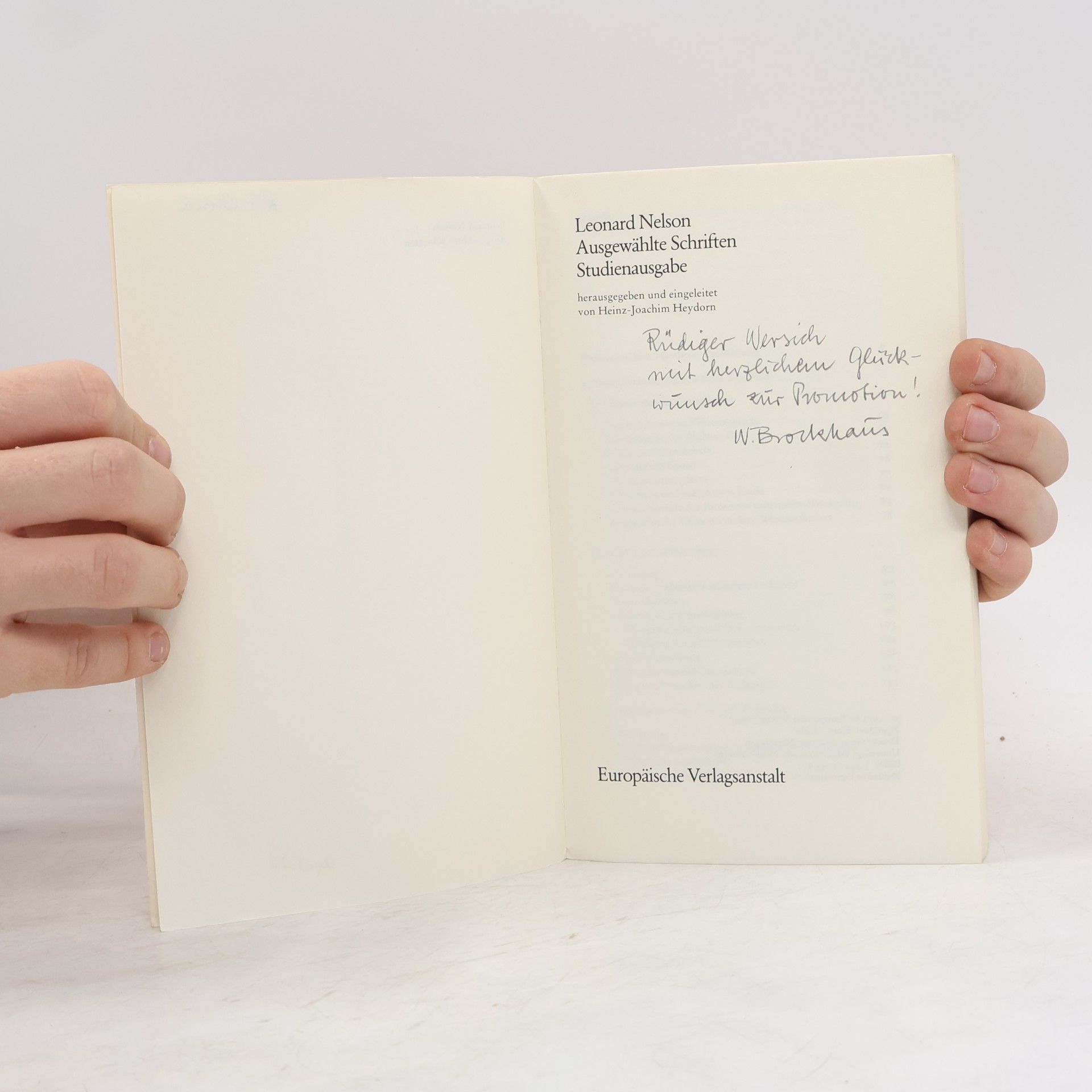 Leonard Nelson Ausgewählte Schriften