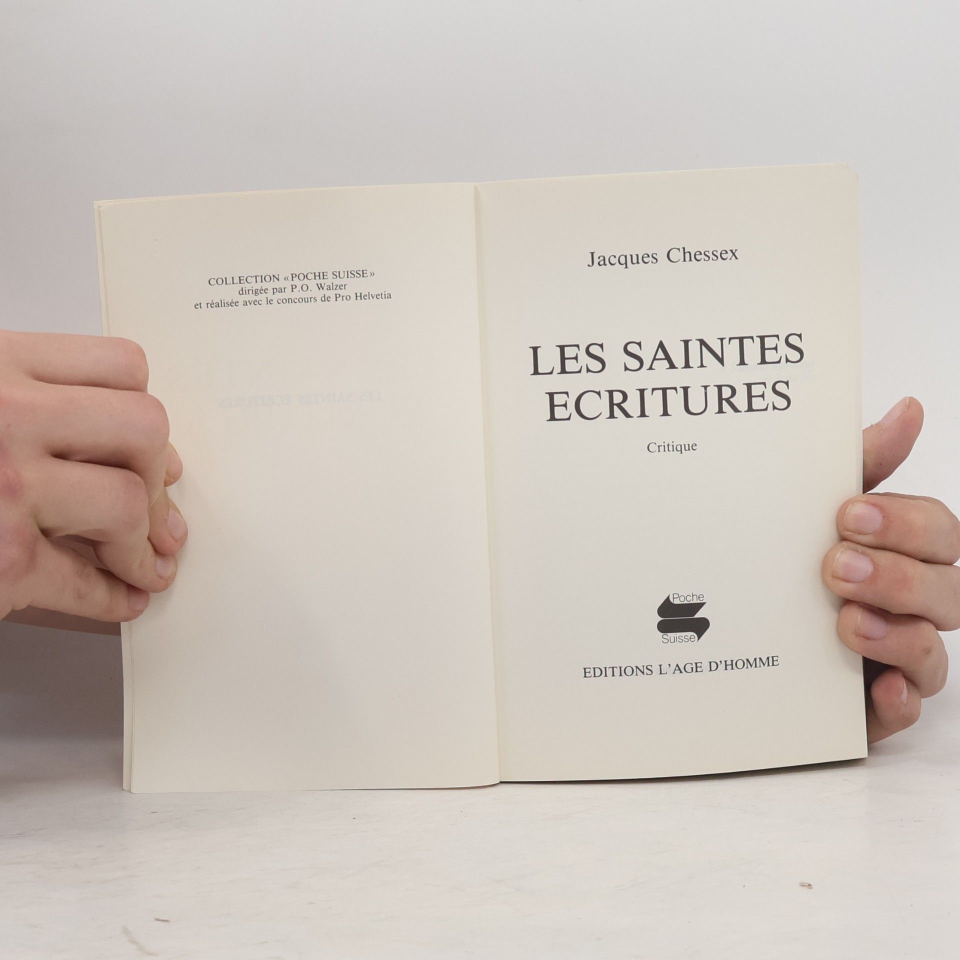 Jacques Chessex Les Saintes Ecritures