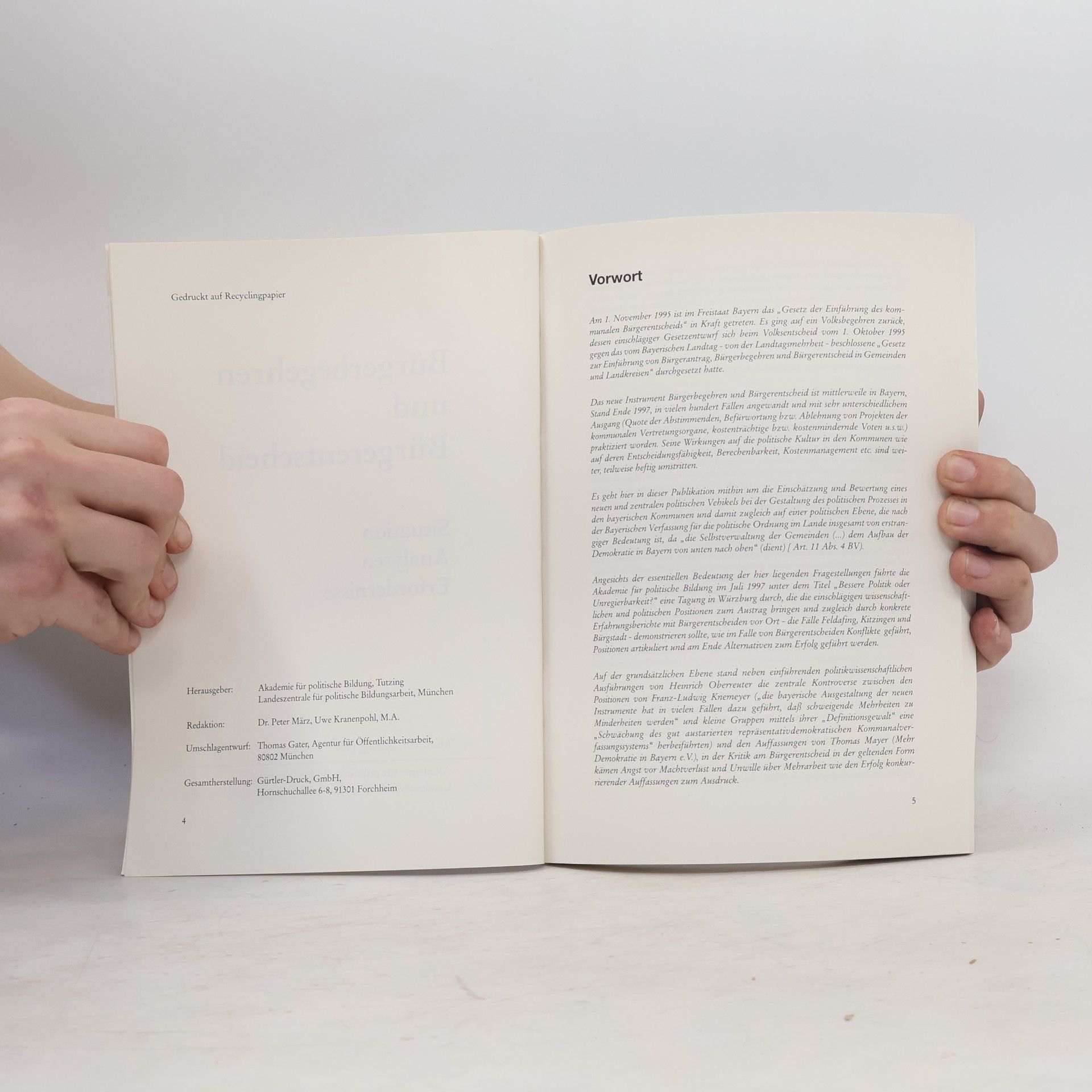 Autorenkollektiv Bürgerbegehren und Bürgerentscheid: Situation, Analysen, Erfordernisse