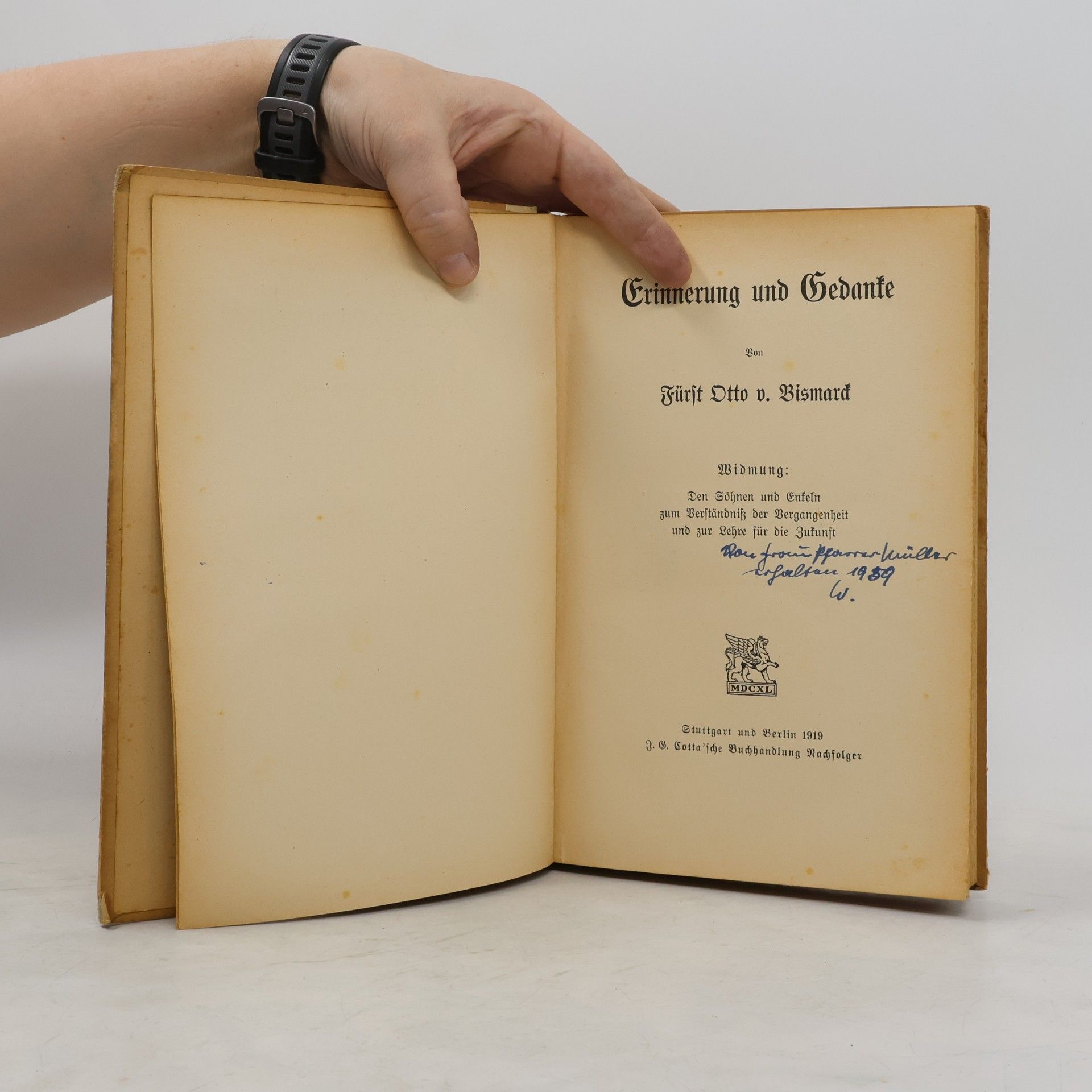 Fürft Otto v. Bismard Erinnerung und Gebante