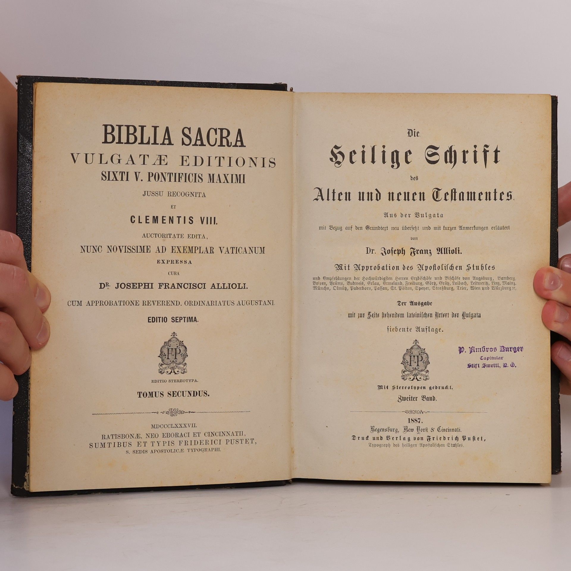 Joseph Franz von Allioli Die Heilige Schrift des Alten und neuen Testamentes. Zweiter Band