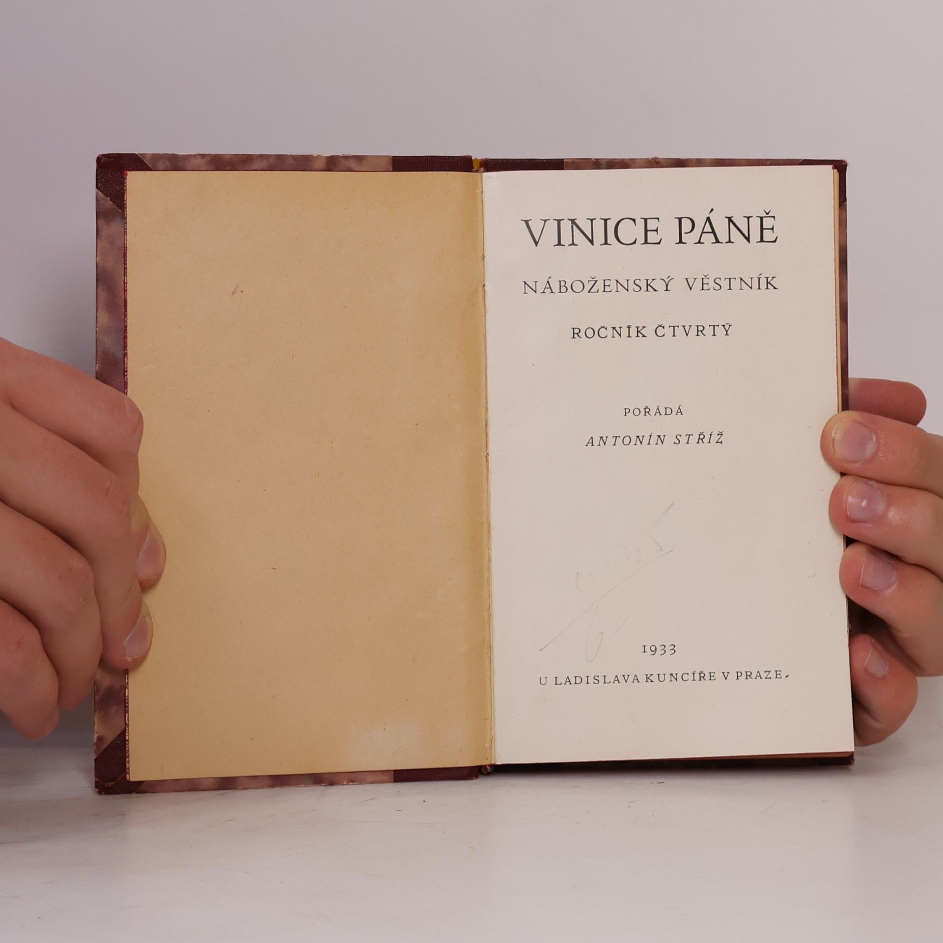 Stříž Antonín Vinice páně. Náboženský věstník. Ročník čtvrtý