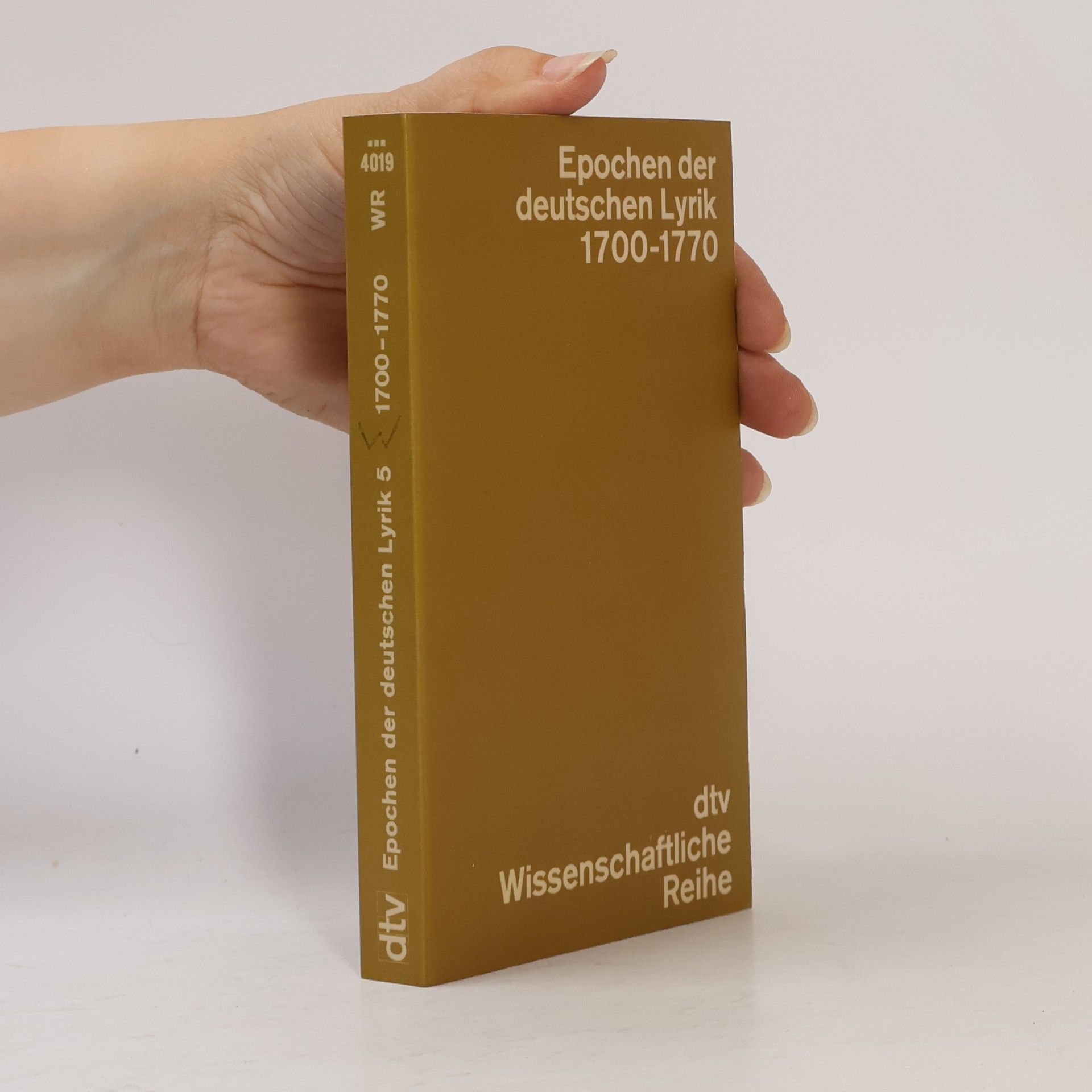 Walther Killy Epochen der deutschen Lyrik 5. 1700 - 1770