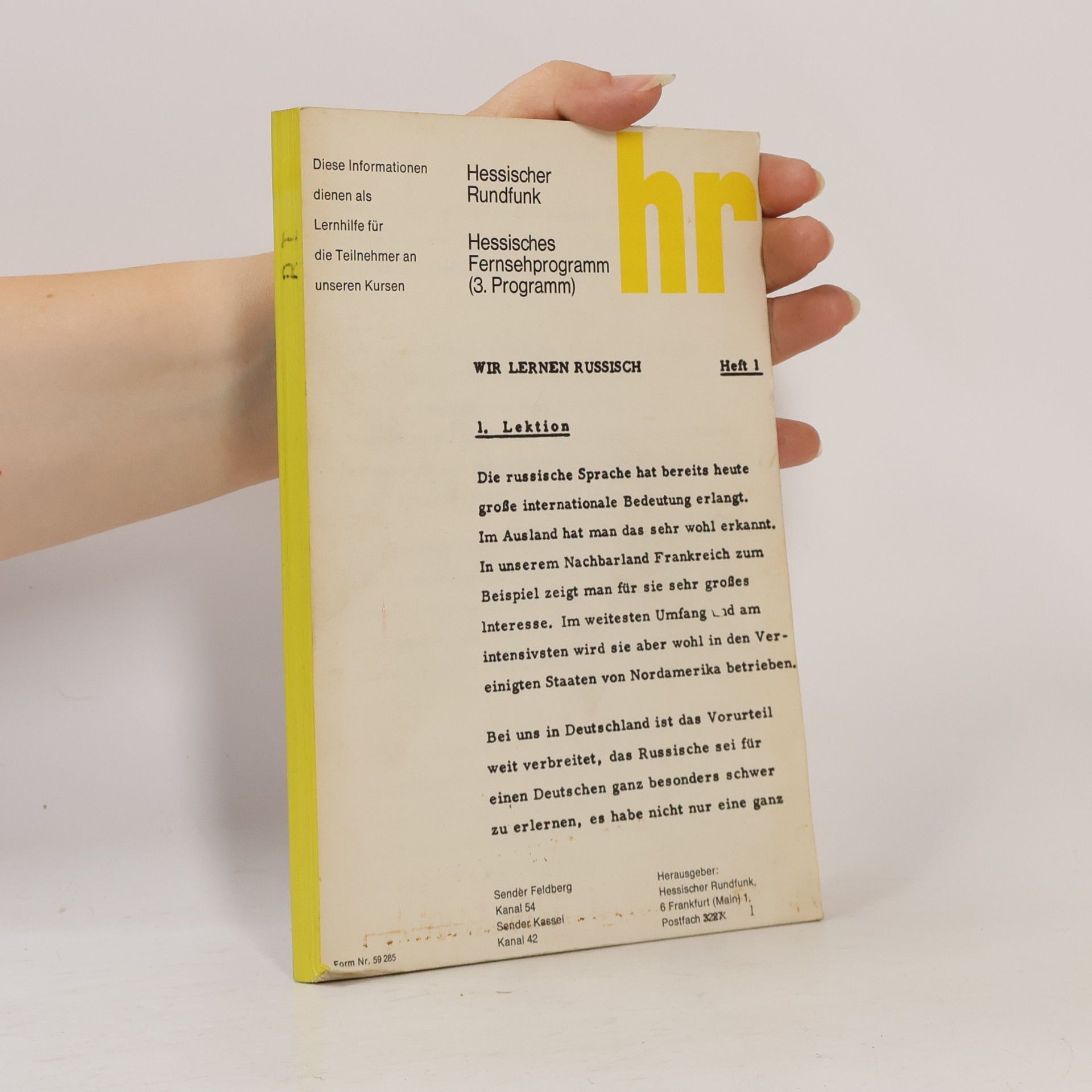 Autorenkollektiv Wir lernen russisch – Heft 1. 1. Lektion