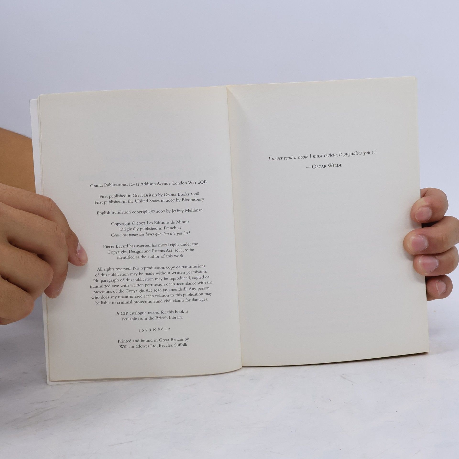 Pierre Bayard How to Talk About Books You Haven't Read