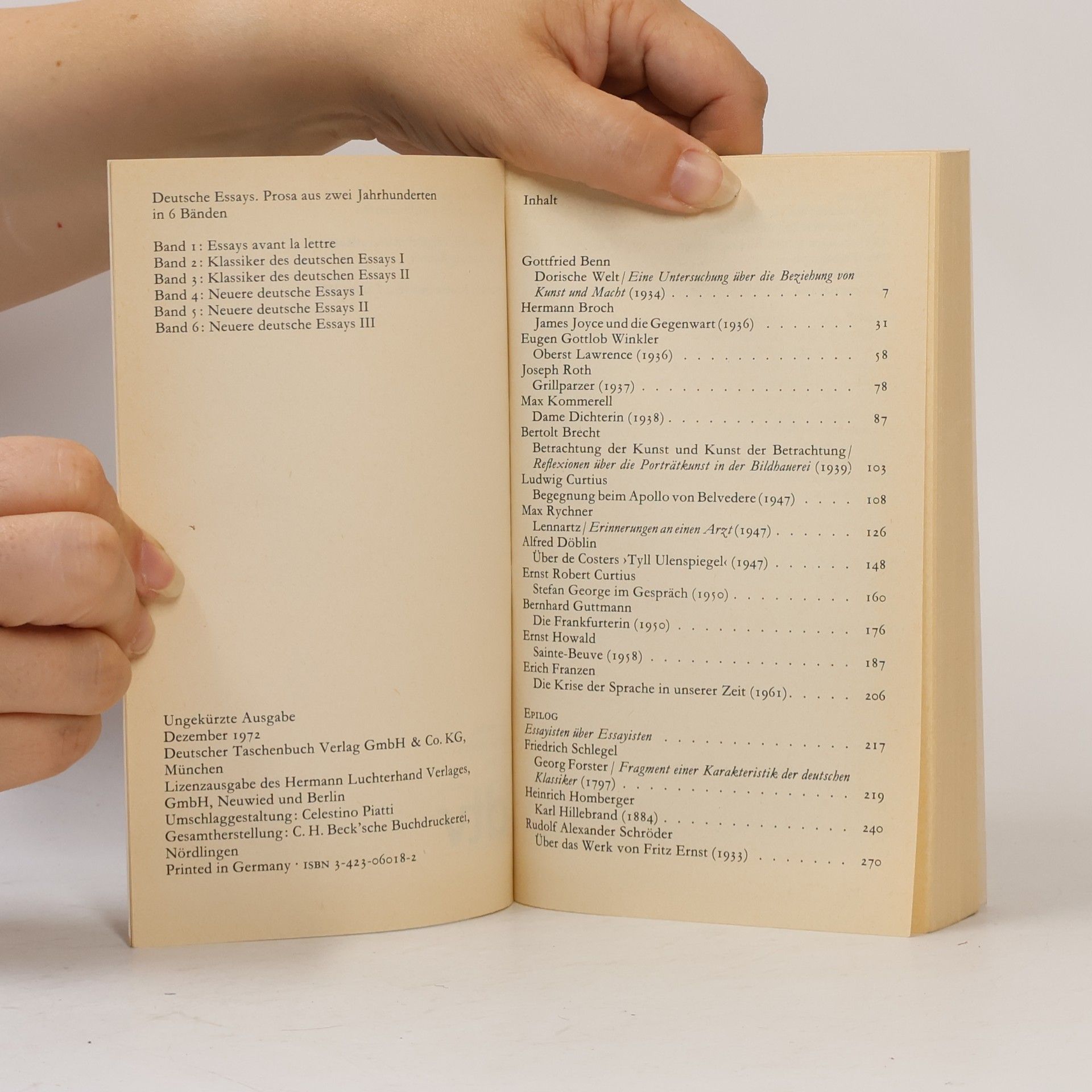 Ludwig Rohner Deutsche Essays