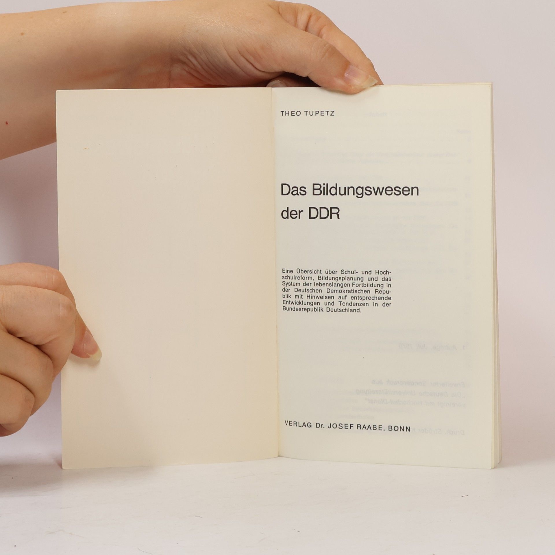 Theodor Tupetz Das Bildungswesen der DDR