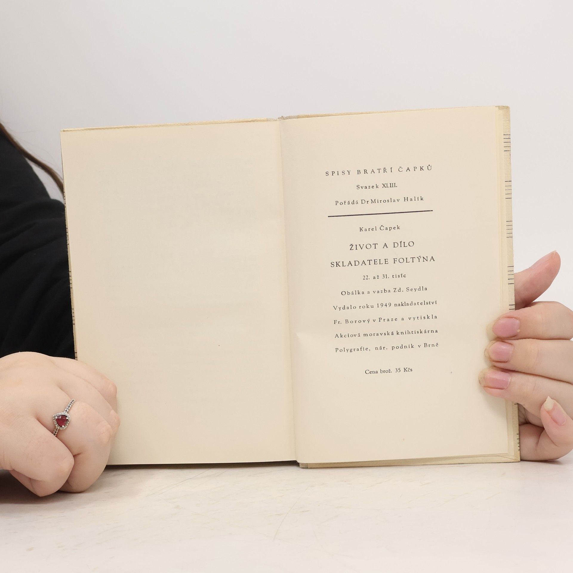 Karel Čapek Život a dílo skladatele Foltýna