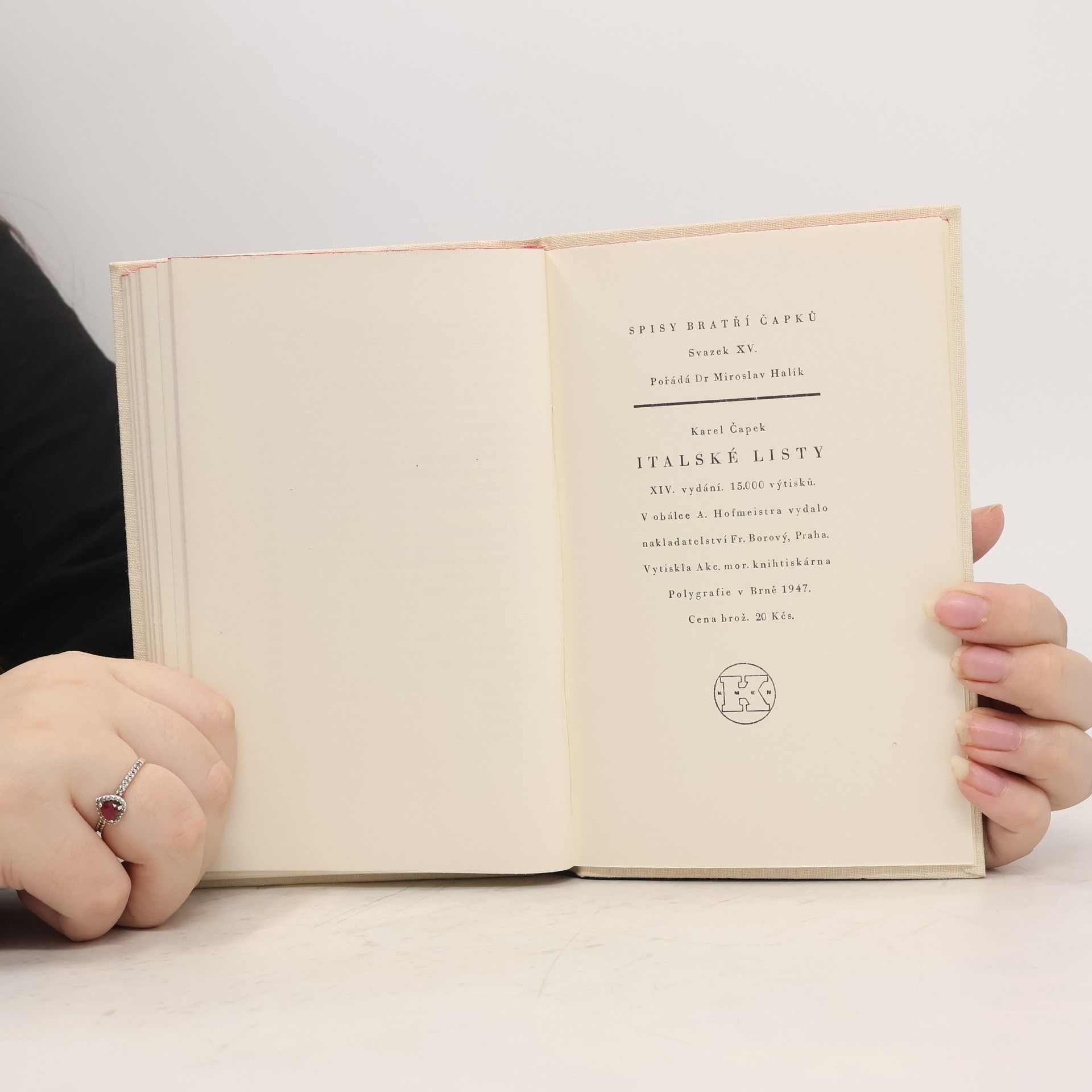 Karel Čapek Italské listy