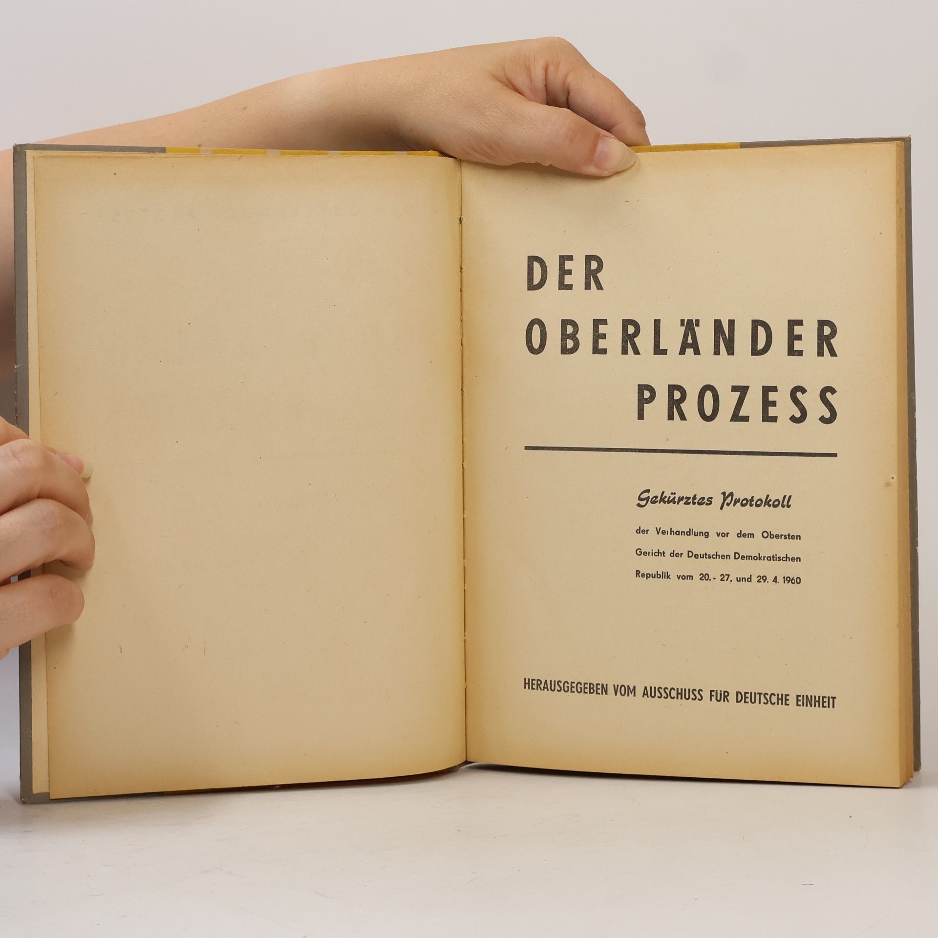 Autorenkollektiv Der Oberländer Prozess